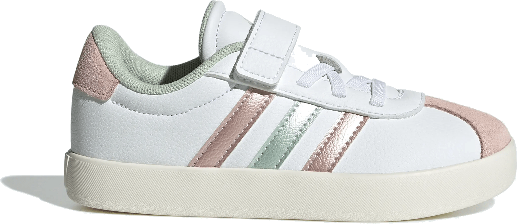adidas VL Court 3.0 Cloud White Linen Green Met. Sandy Pink Met. (PS)