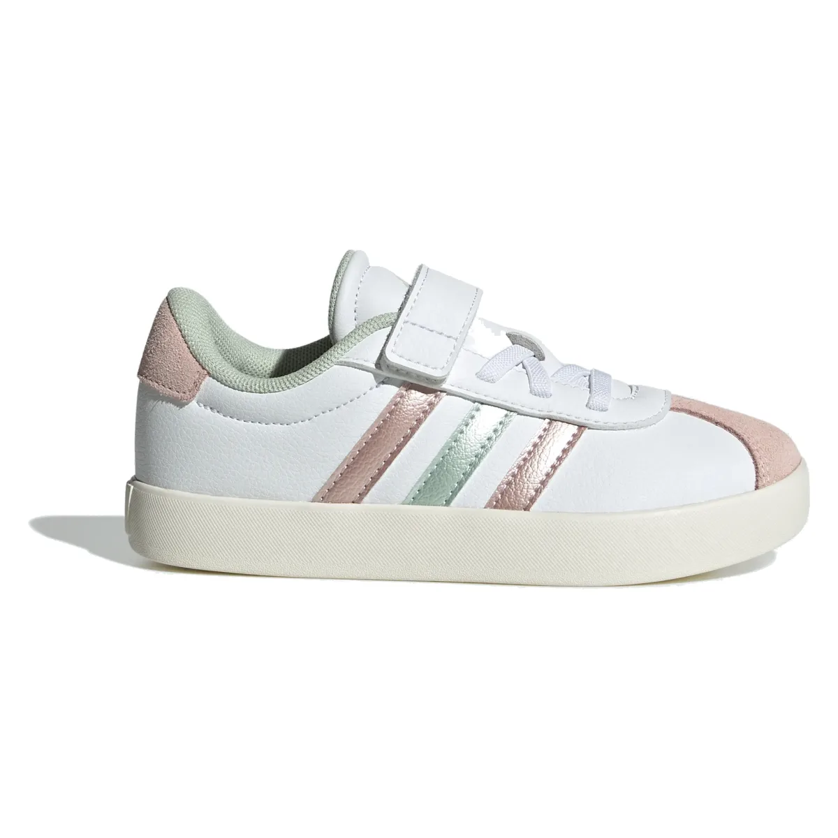 adidas VL Court 3.0 Cloud White Linen Green Met. Sandy Pink Met. (PS)
