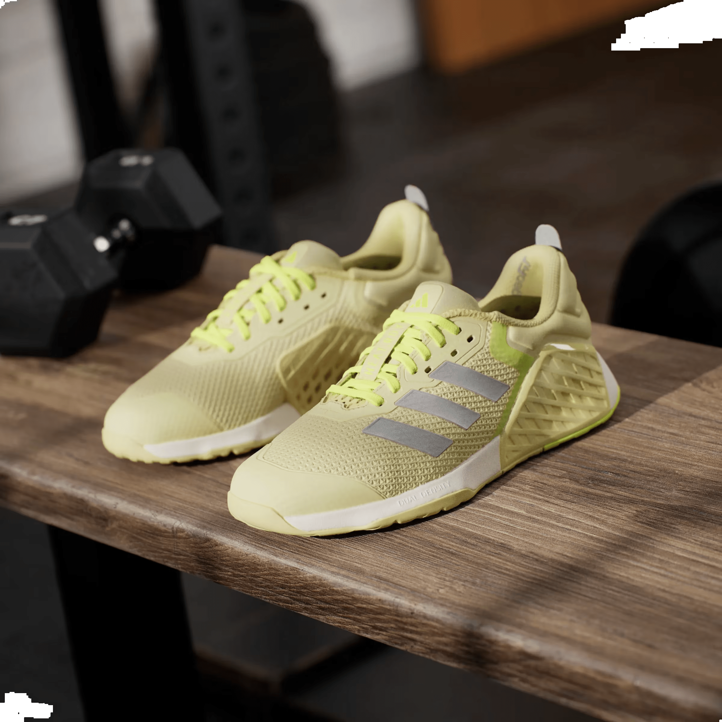 adidas Dropset 3 Strength Powder Yellow Matte Silver Lucid Lemon (Women's)