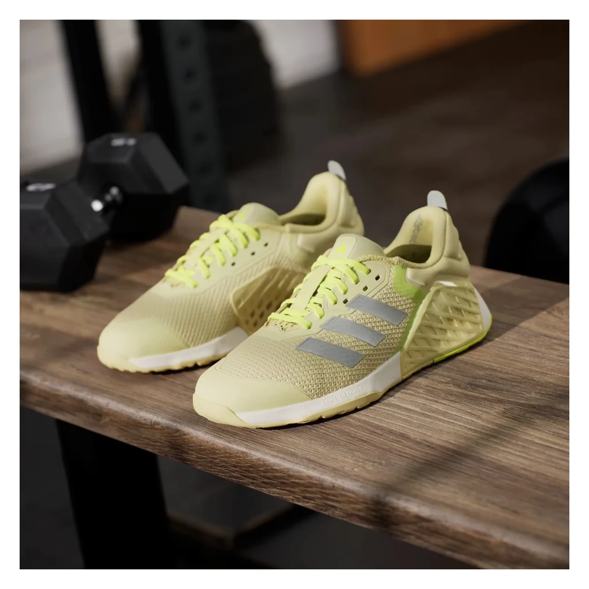 adidas Dropset 3 Strength Powder Yellow Matte Silver Lucid Lemon (Women's)
