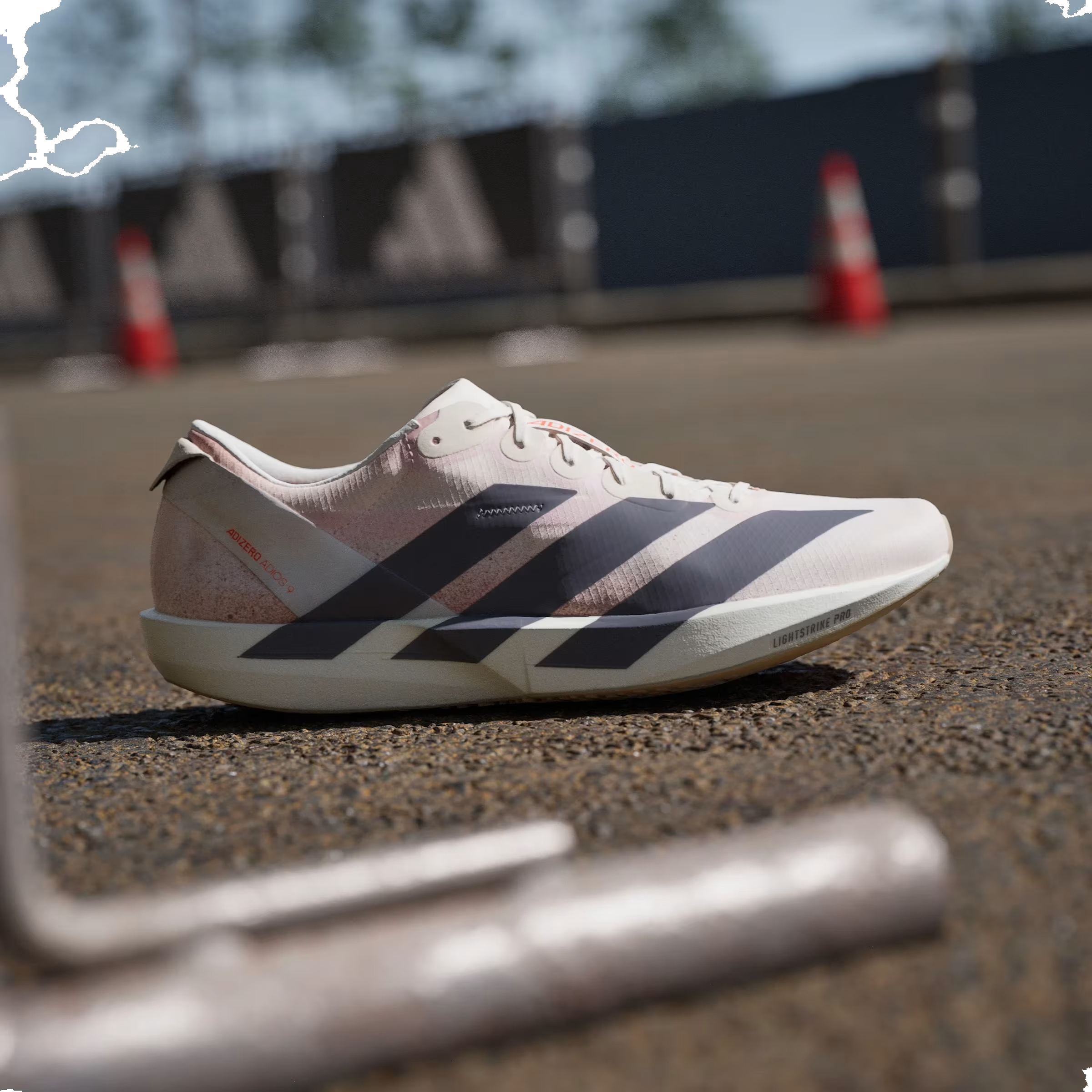 adidas Adizero Adios 9 Chalk White Grey Strata Impact Orange