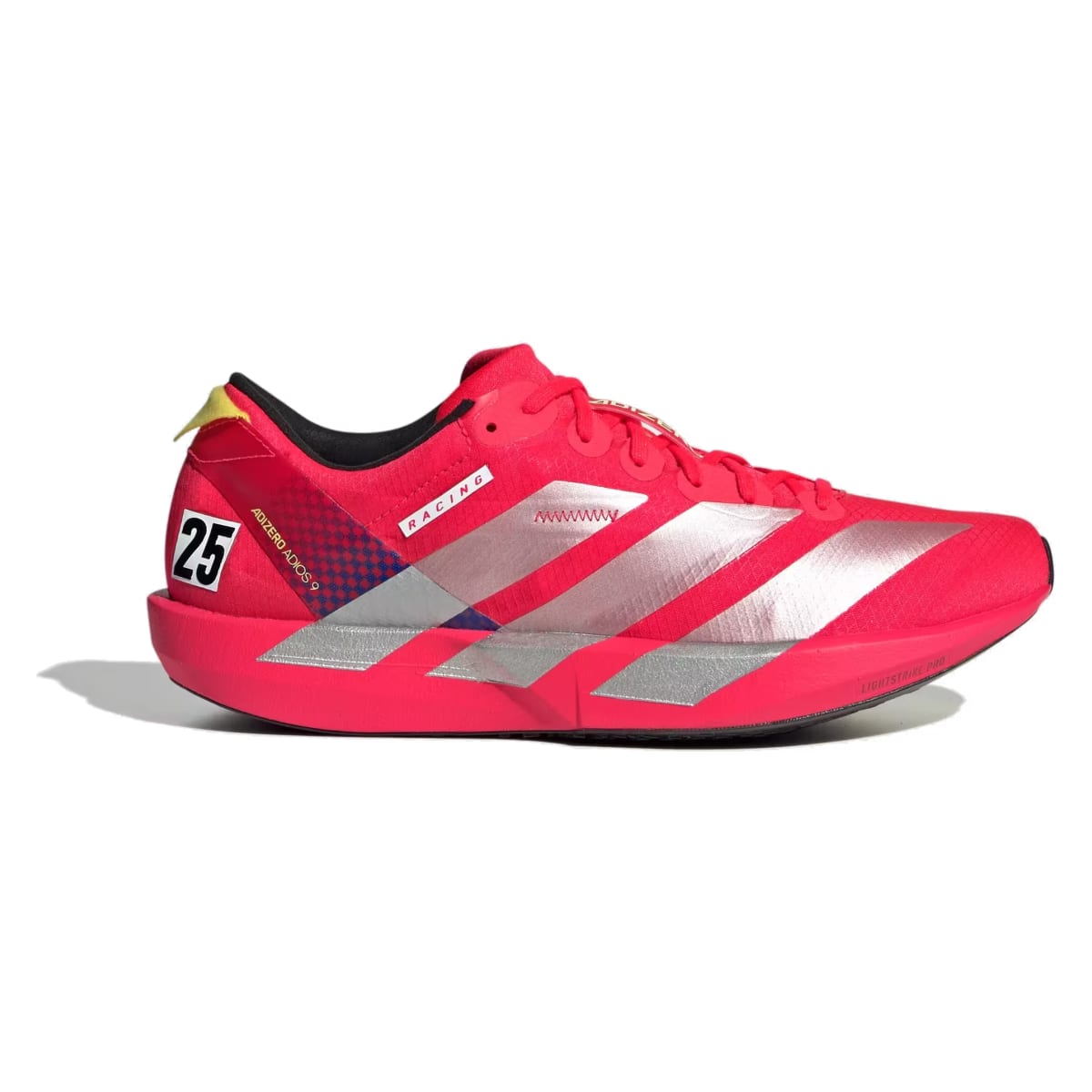 adidas Adizero Adios 9 Lucid Red Silver Metallic Pure Sulfur (Women's)