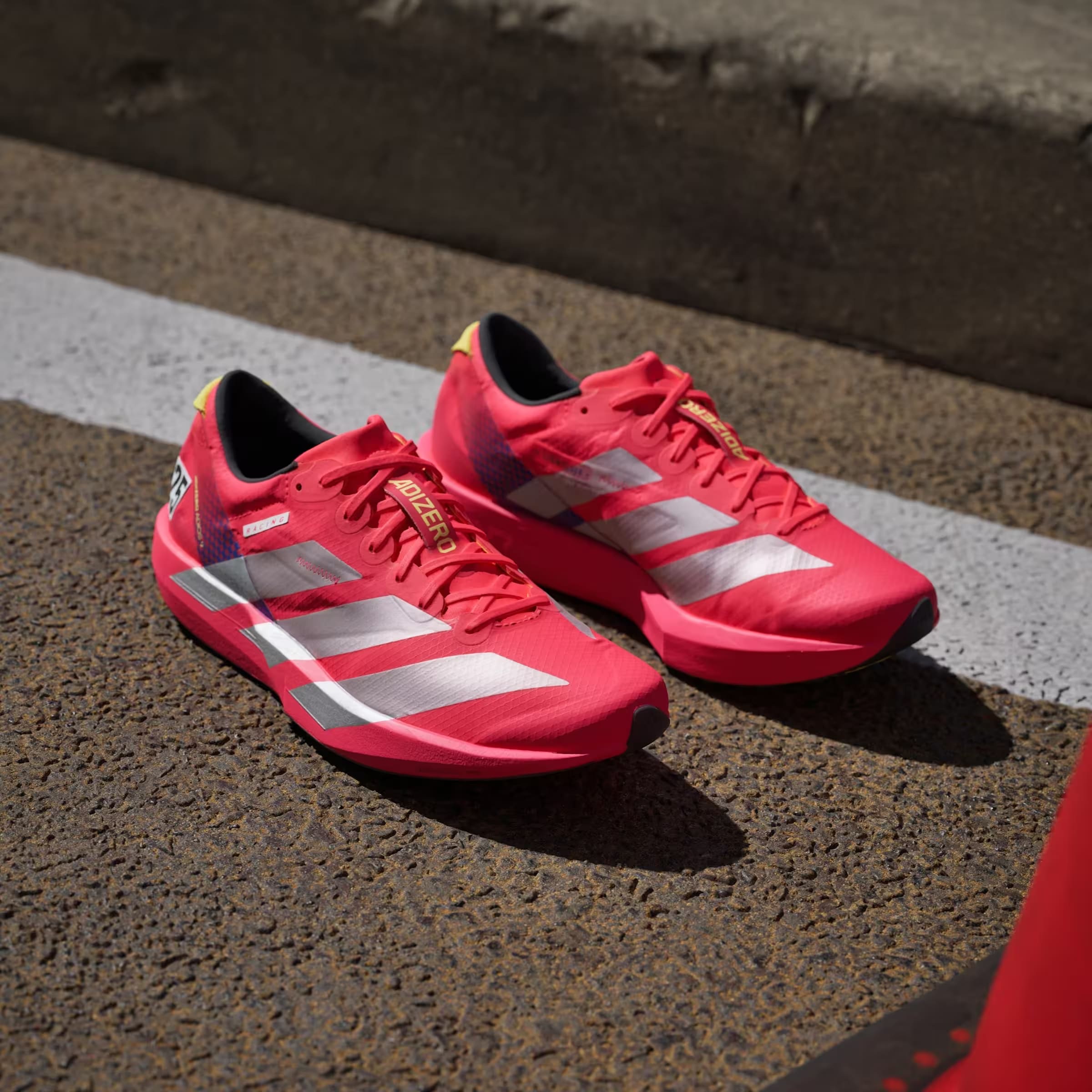 adidas Adizero Adios 9 Lucid Red Silver Metallic Pure Sulfur (Women's)