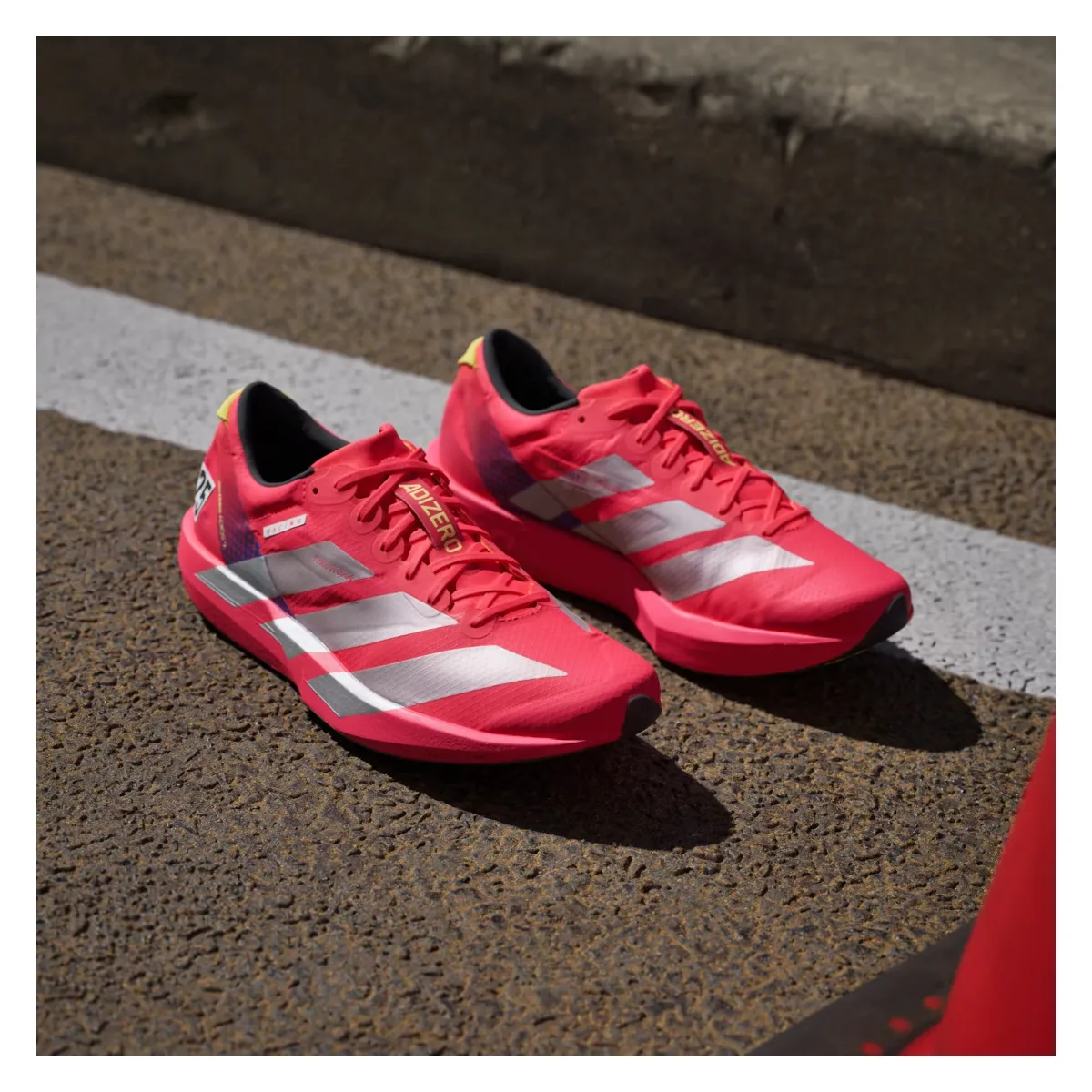 adidas Adizero Adios 9 Lucid Red Silver Metallic Pure Sulfur (Women's)