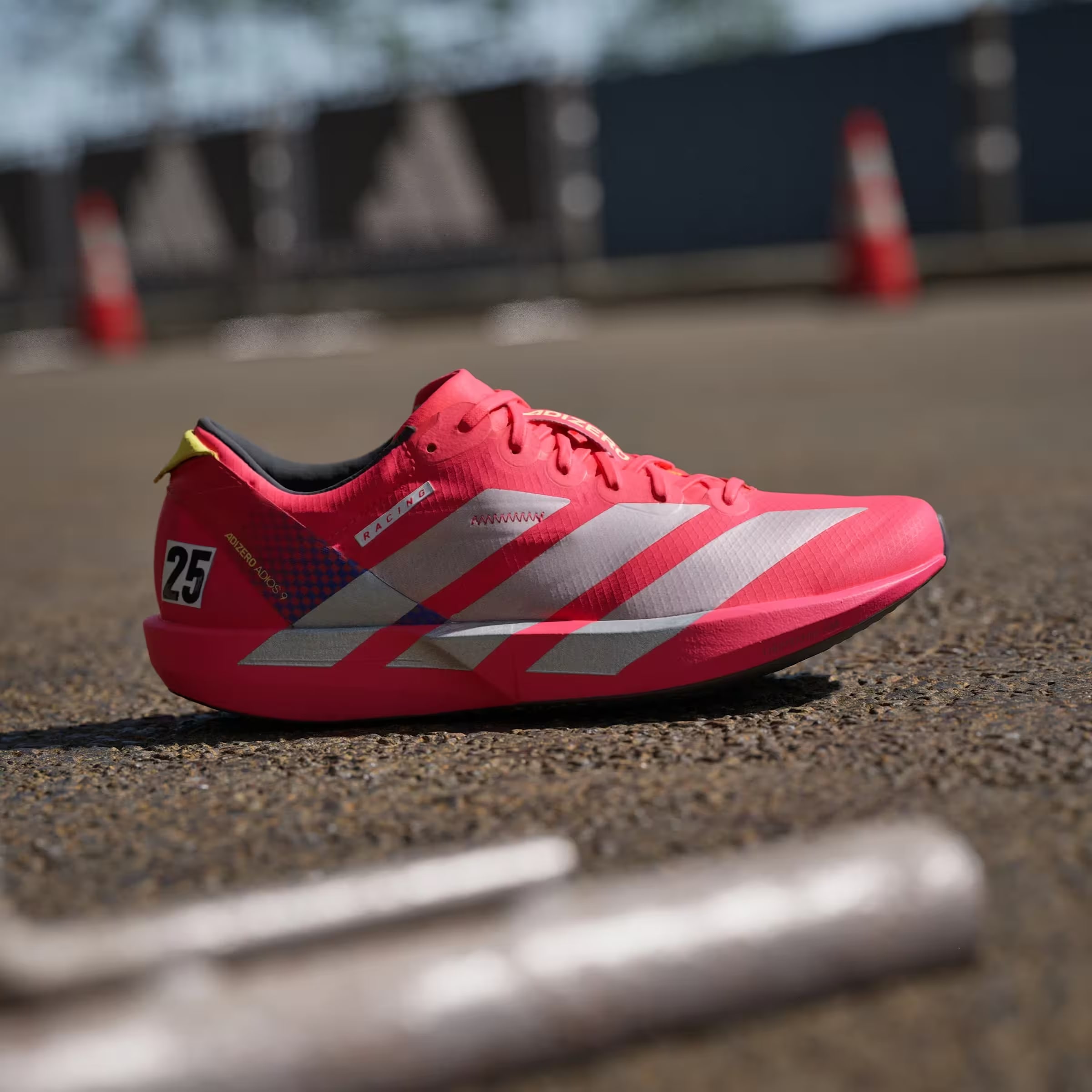 adidas Adizero Adios 9 Lucid Red Silver Metallic Pure Sulfur (Women's)