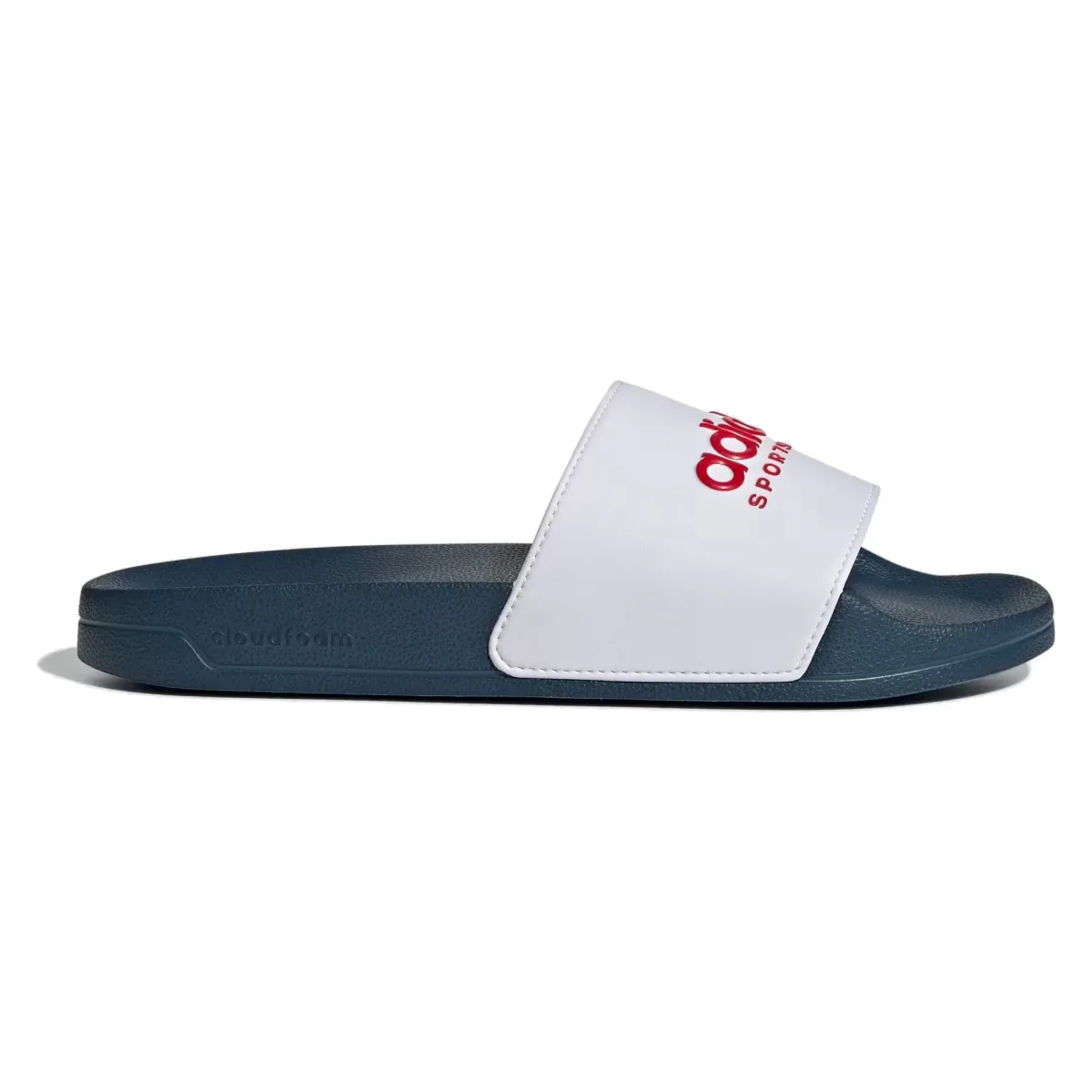 adidas Adilette Shower Slides Cloud White Better Scarlet Team Navy Blue