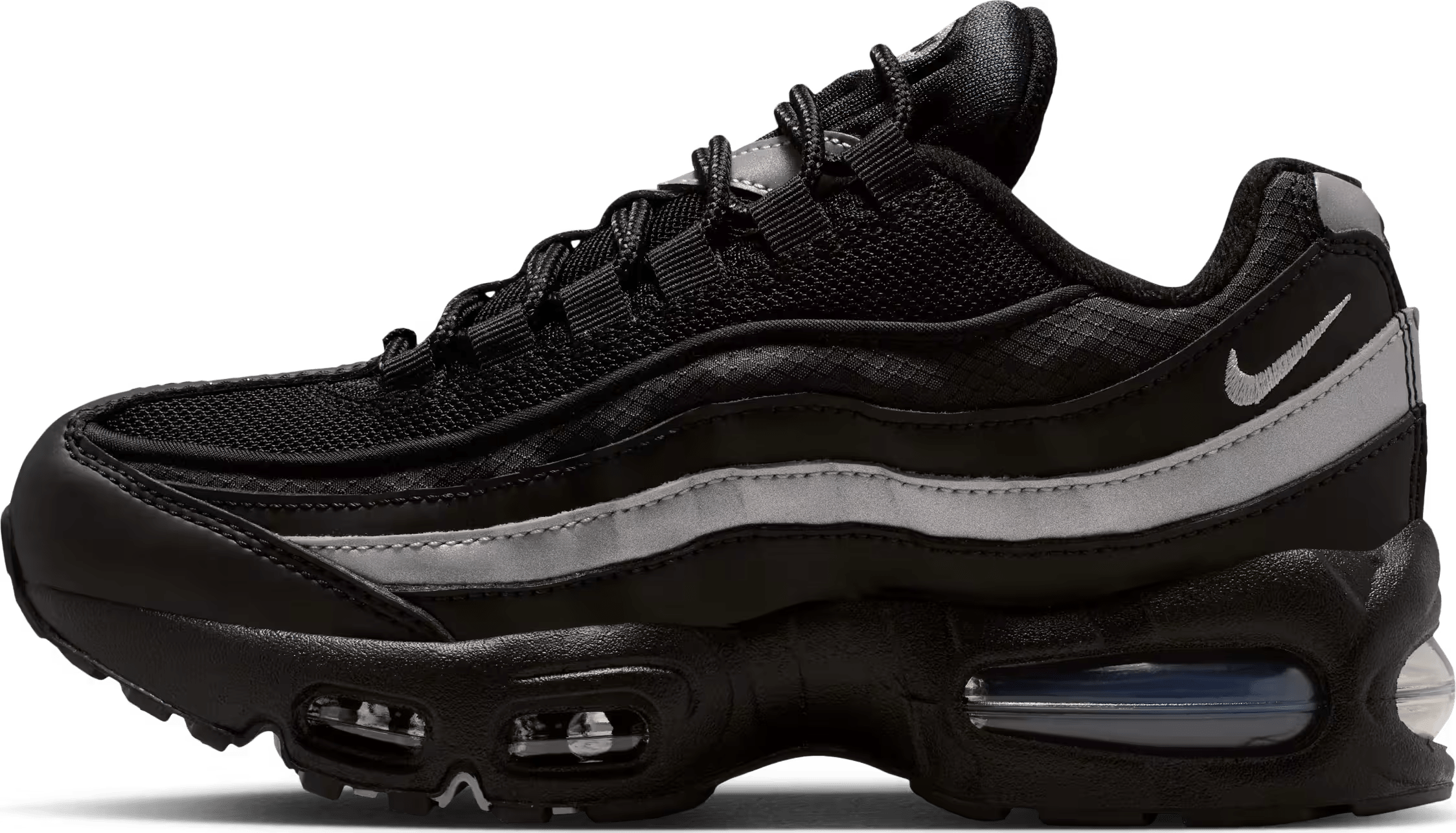 Nike Air Max 95 Black White Metallic Silver (GS)