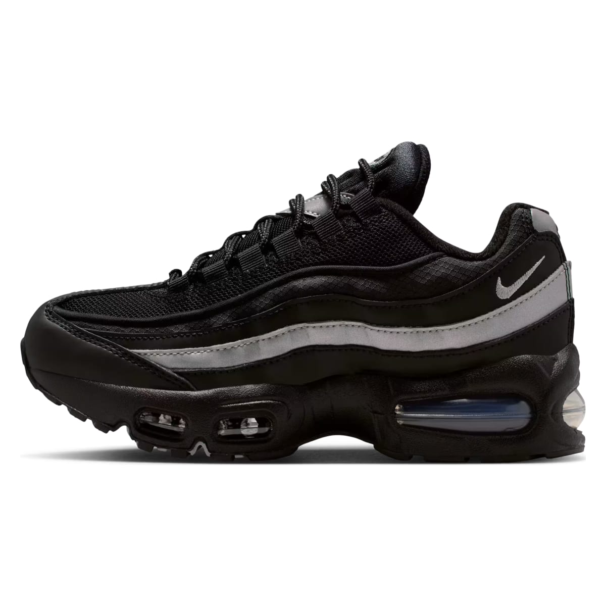 Nike Air Max 95 Black White Metallic Silver (GS)