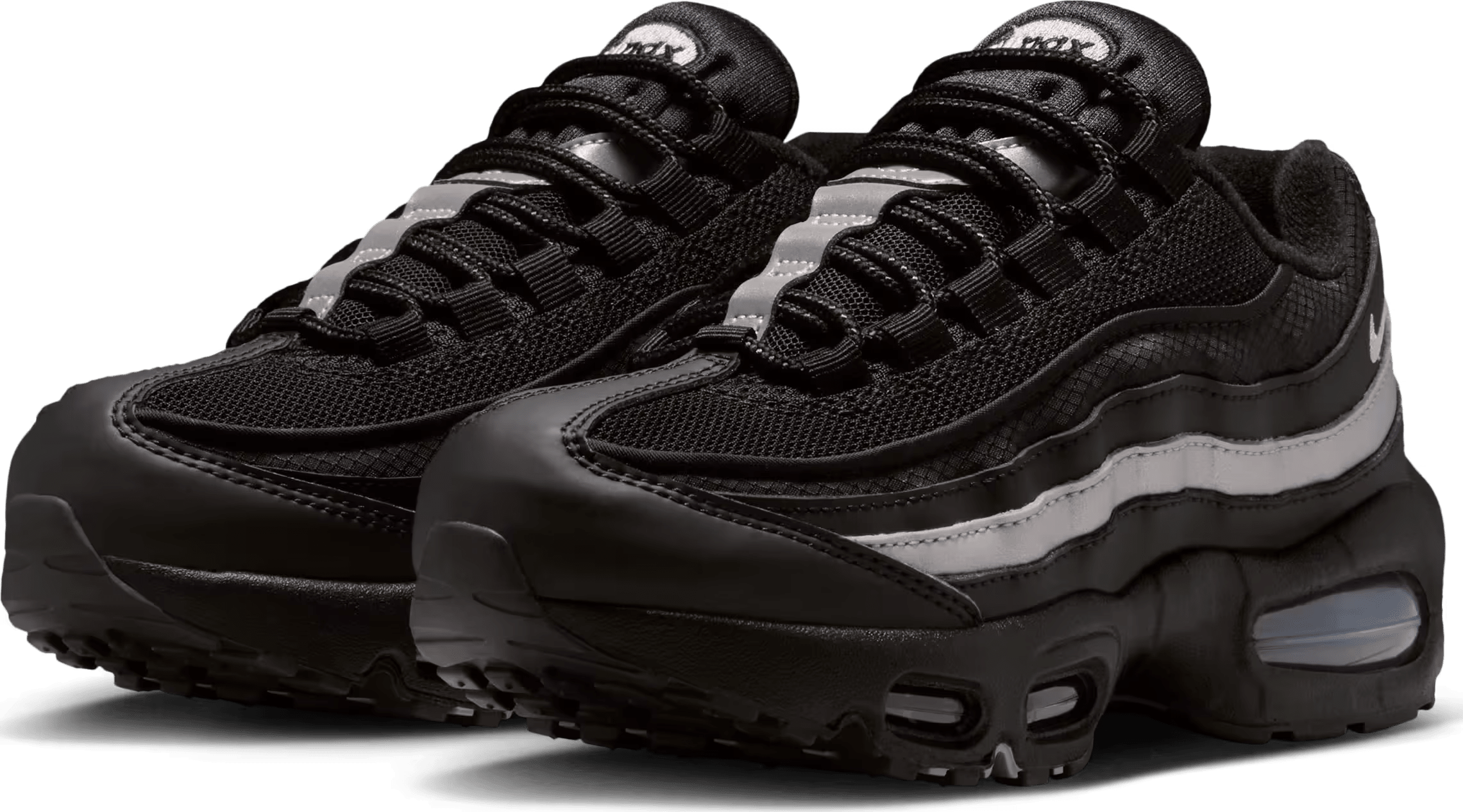 Nike Air Max 95 Black White Metallic Silver (GS)