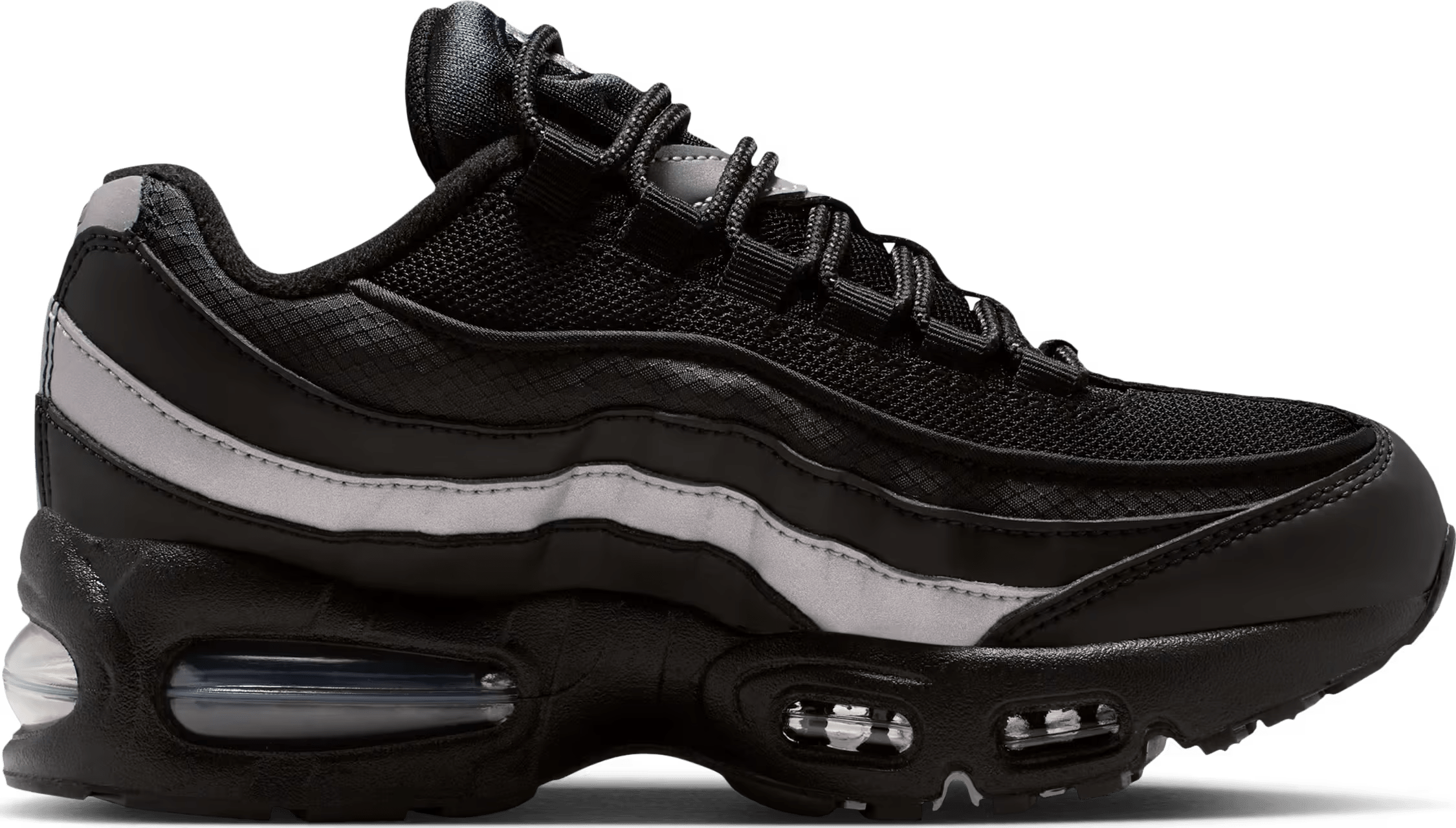 Nike Air Max 95 Black White Metallic Silver (GS)