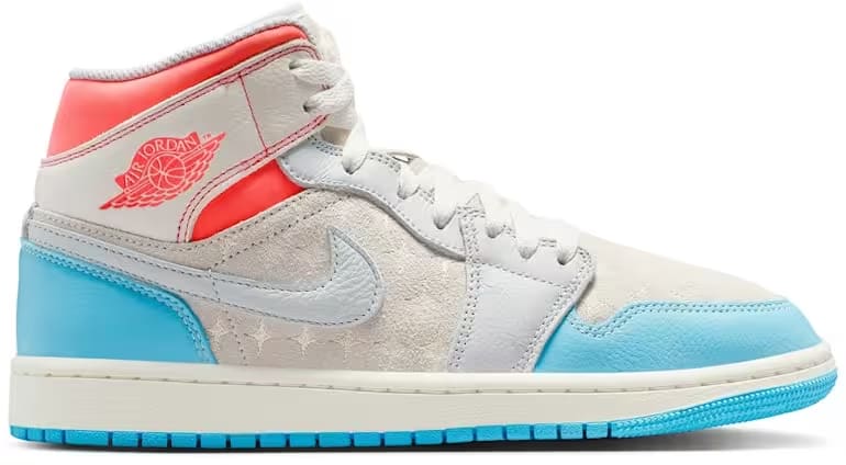 Air Jordan 1 Mid "Sail Hot Lava Blue Chill"