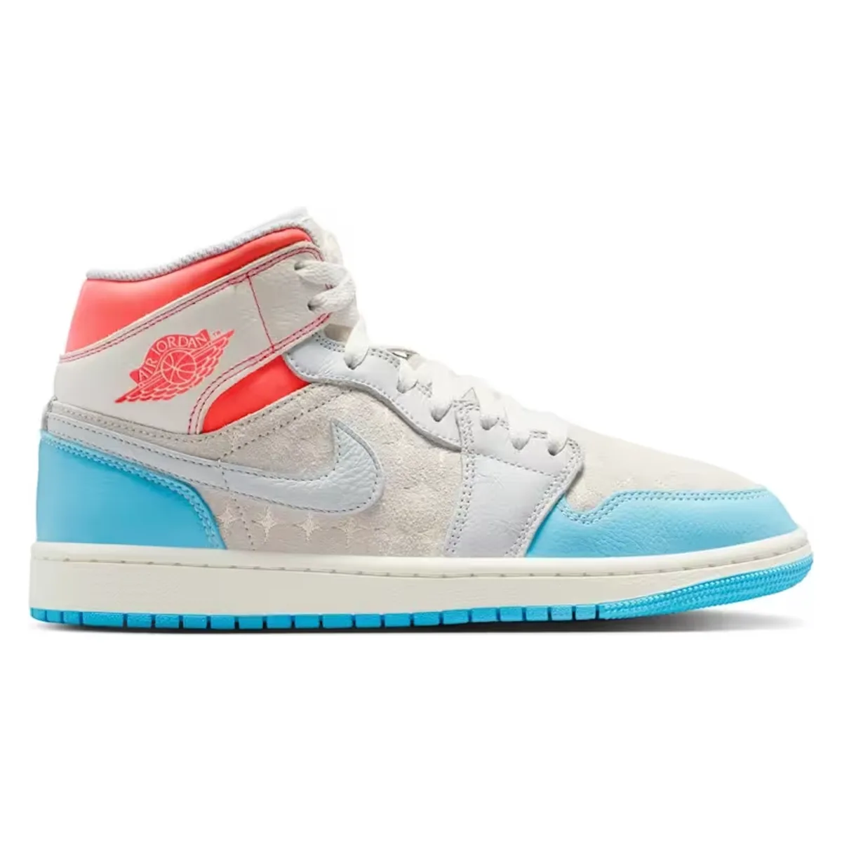 Air Jordan 1 Mid "Sail Hot Lava Blue Chill"