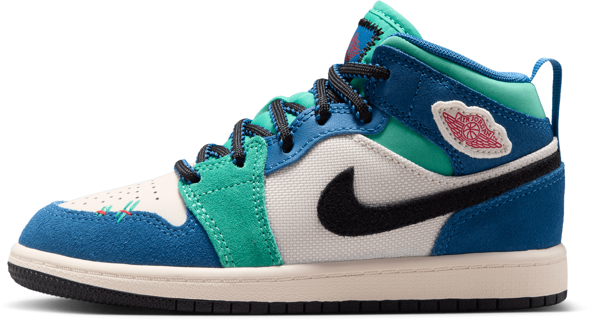Air Jordan 1 Mid SE PS "True Blue Kinetic Green"