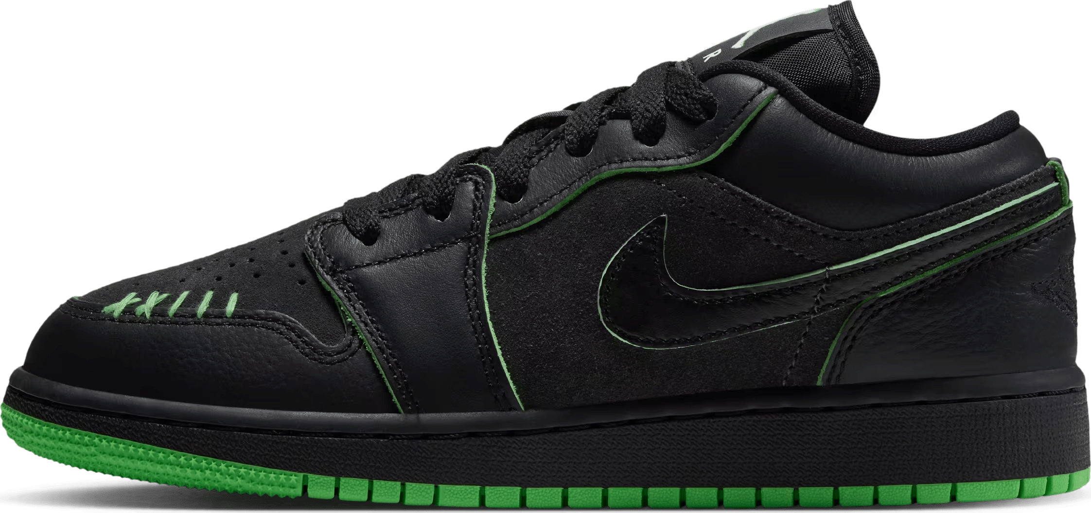 Air Jordan 1 Low SE GS "Black Scream Green"
