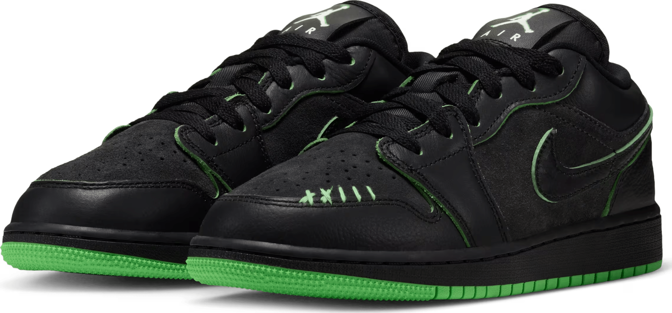 Air Jordan 1 Low SE GS "Black Scream Green"