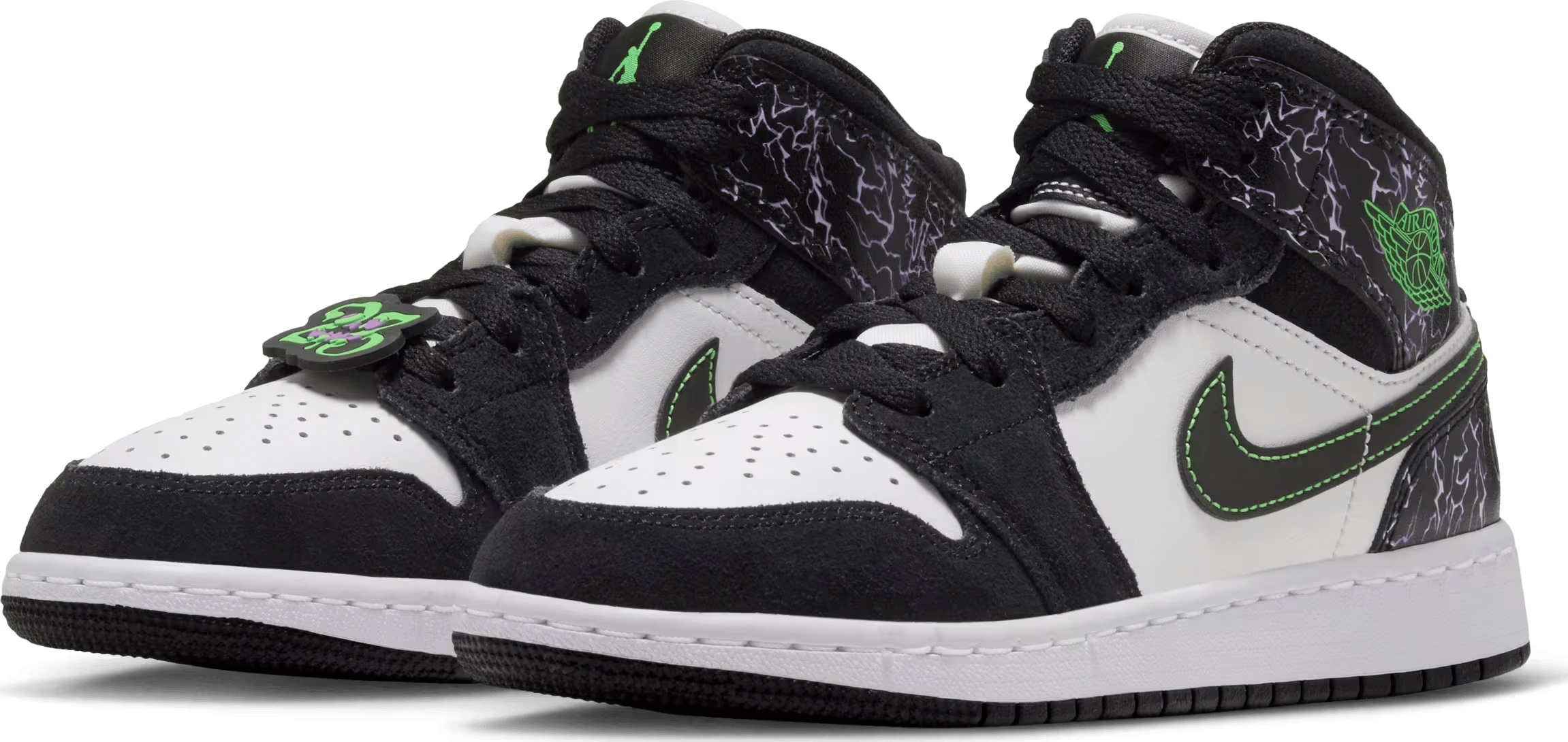 Air Jordan 1 Mid SE GS "Black Scream Green"