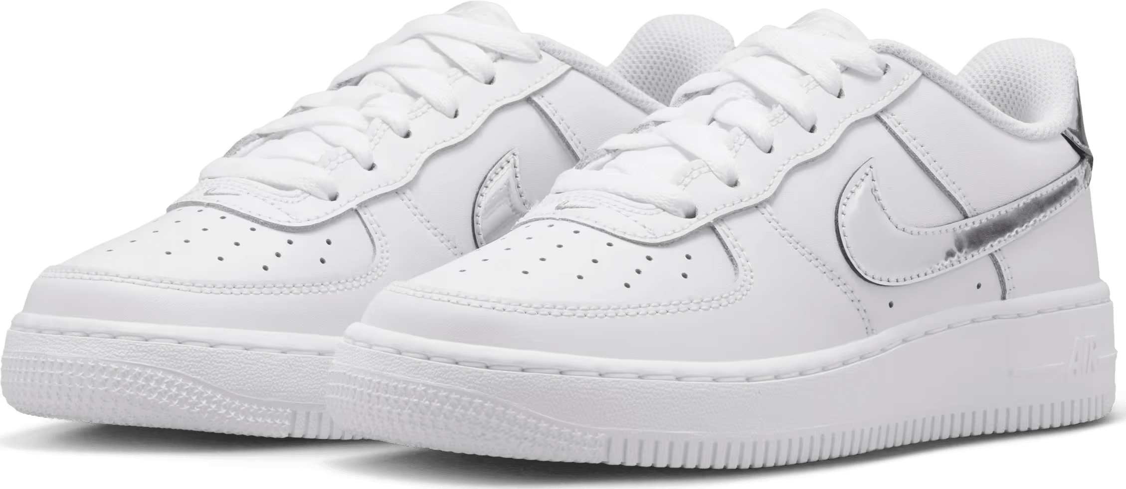 Nike Air Force 1 GS "White Metallic Silver"