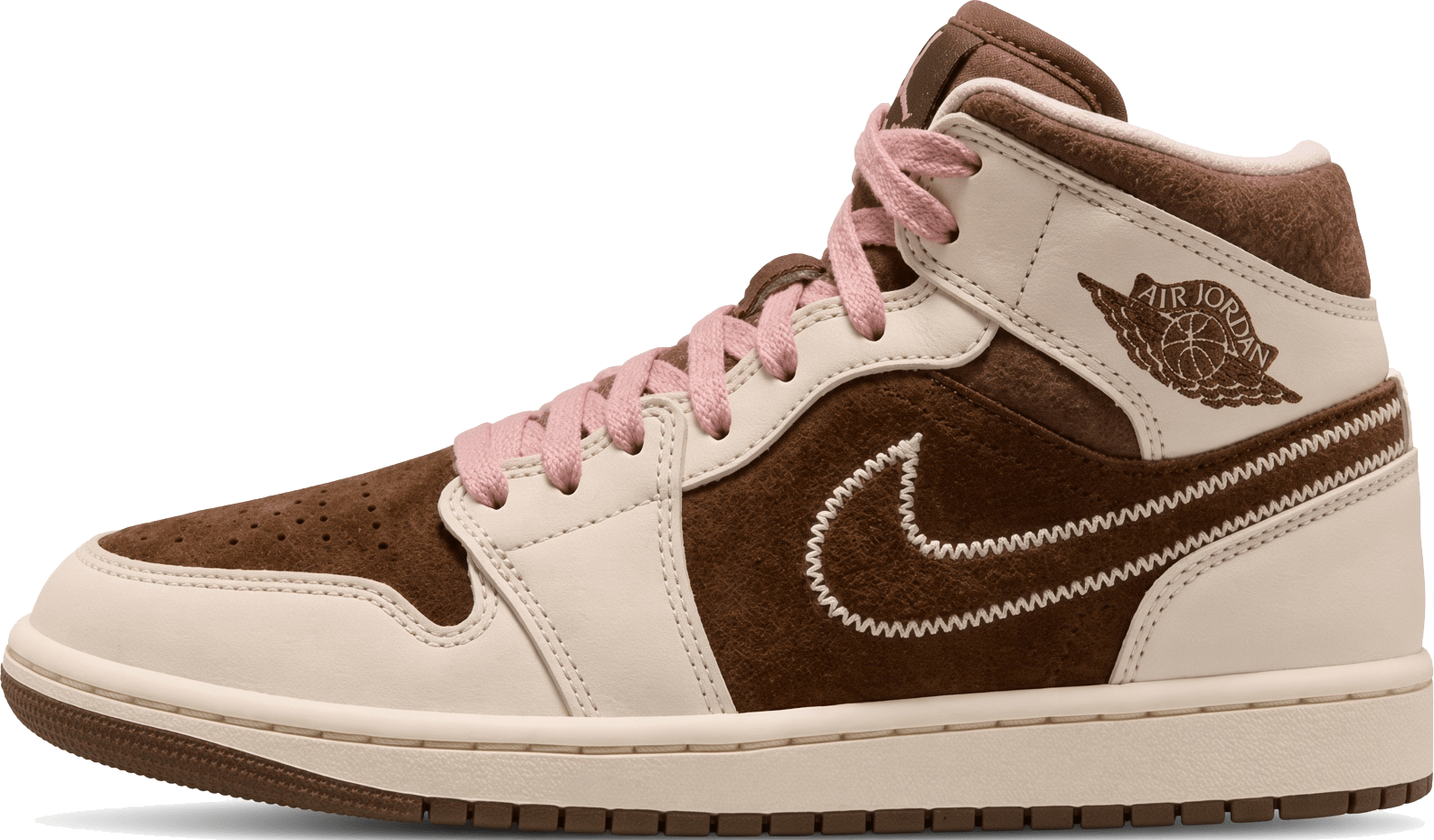 Air Jordan 1 Mid "Cacao Wow Rasta Pink"