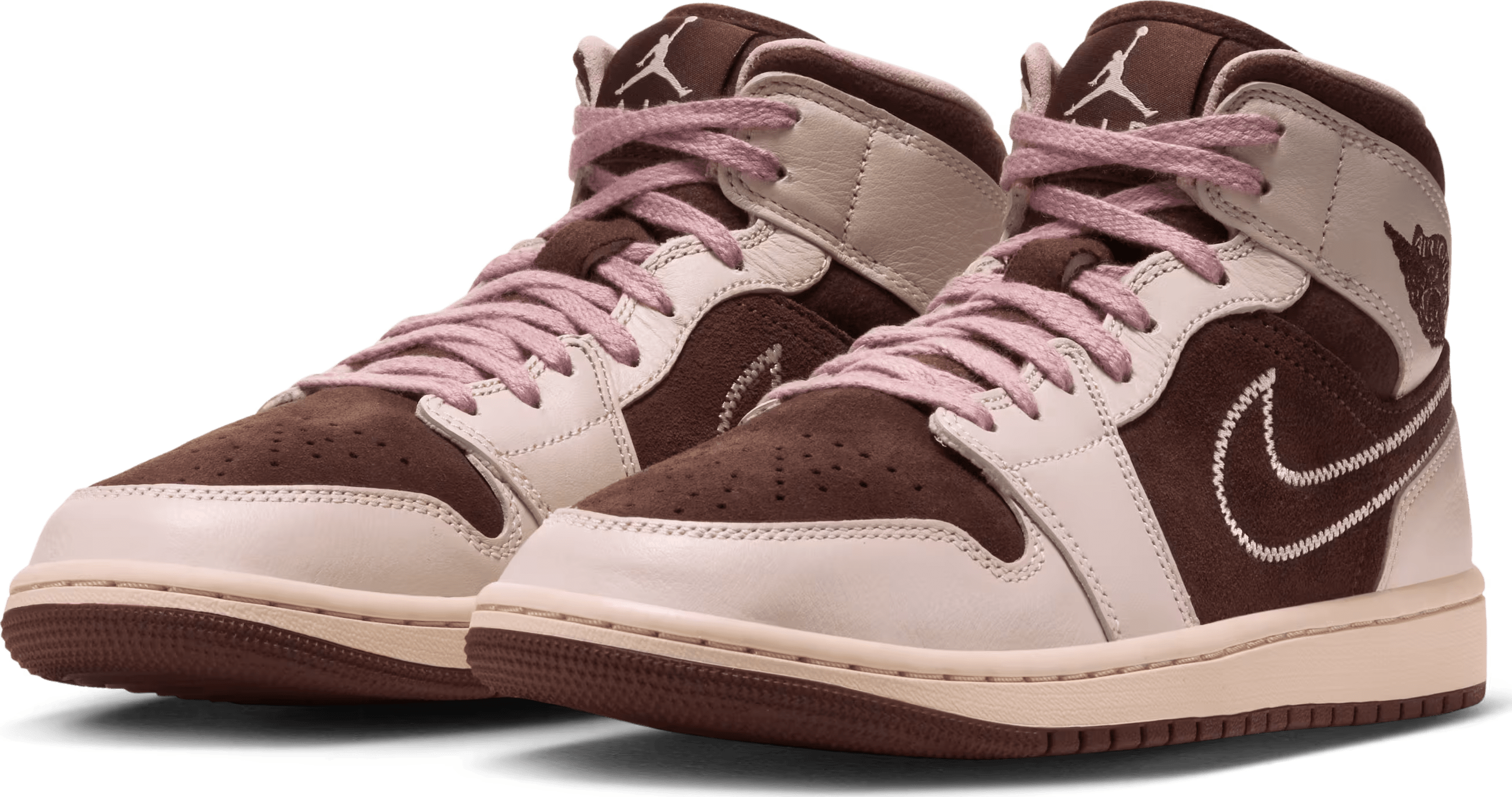 Air Jordan 1 Mid "Cacao Wow Rust Pink"