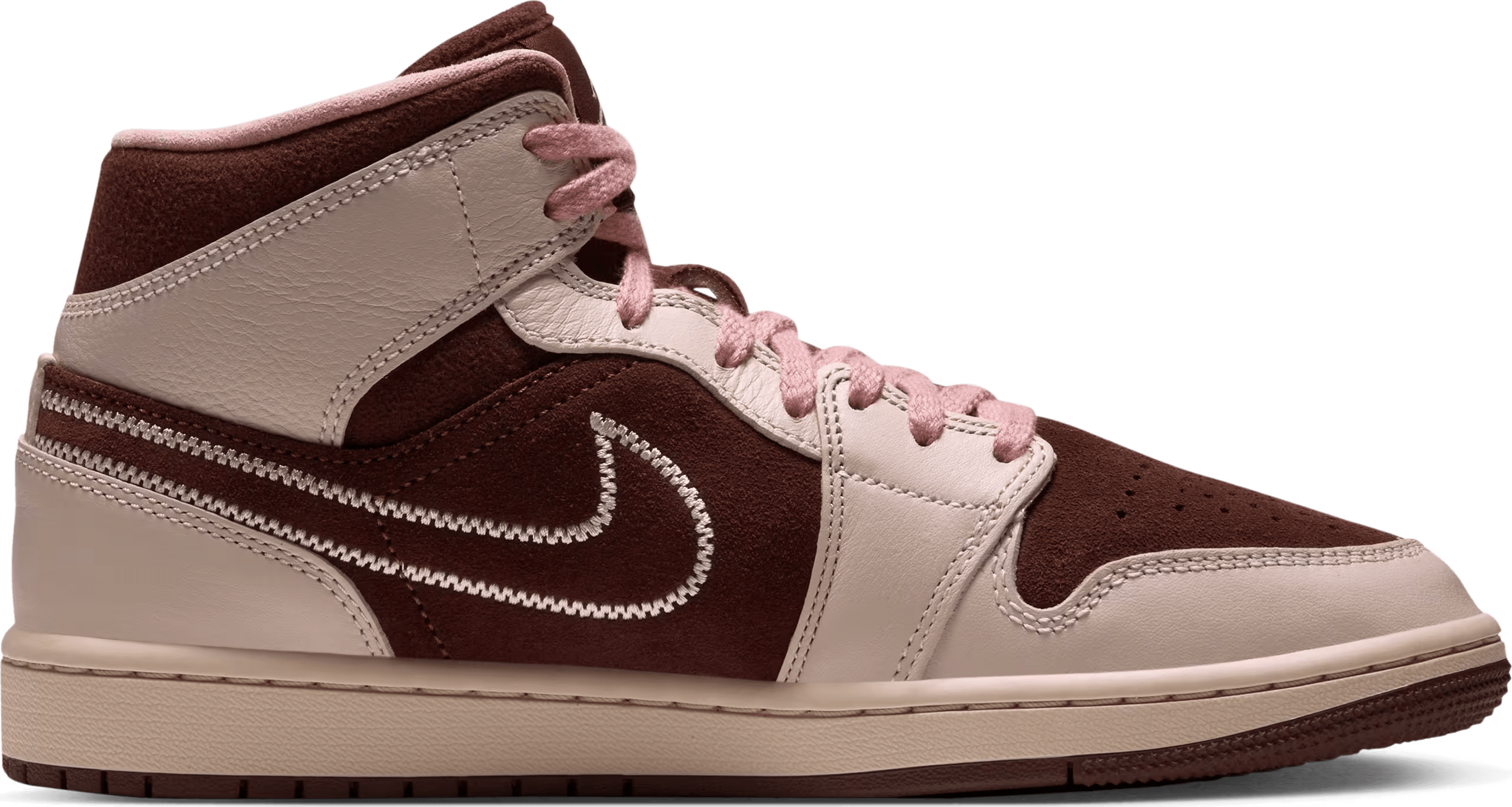 Air Jordan 1 Mid "Cacao Wow Rust Pink"