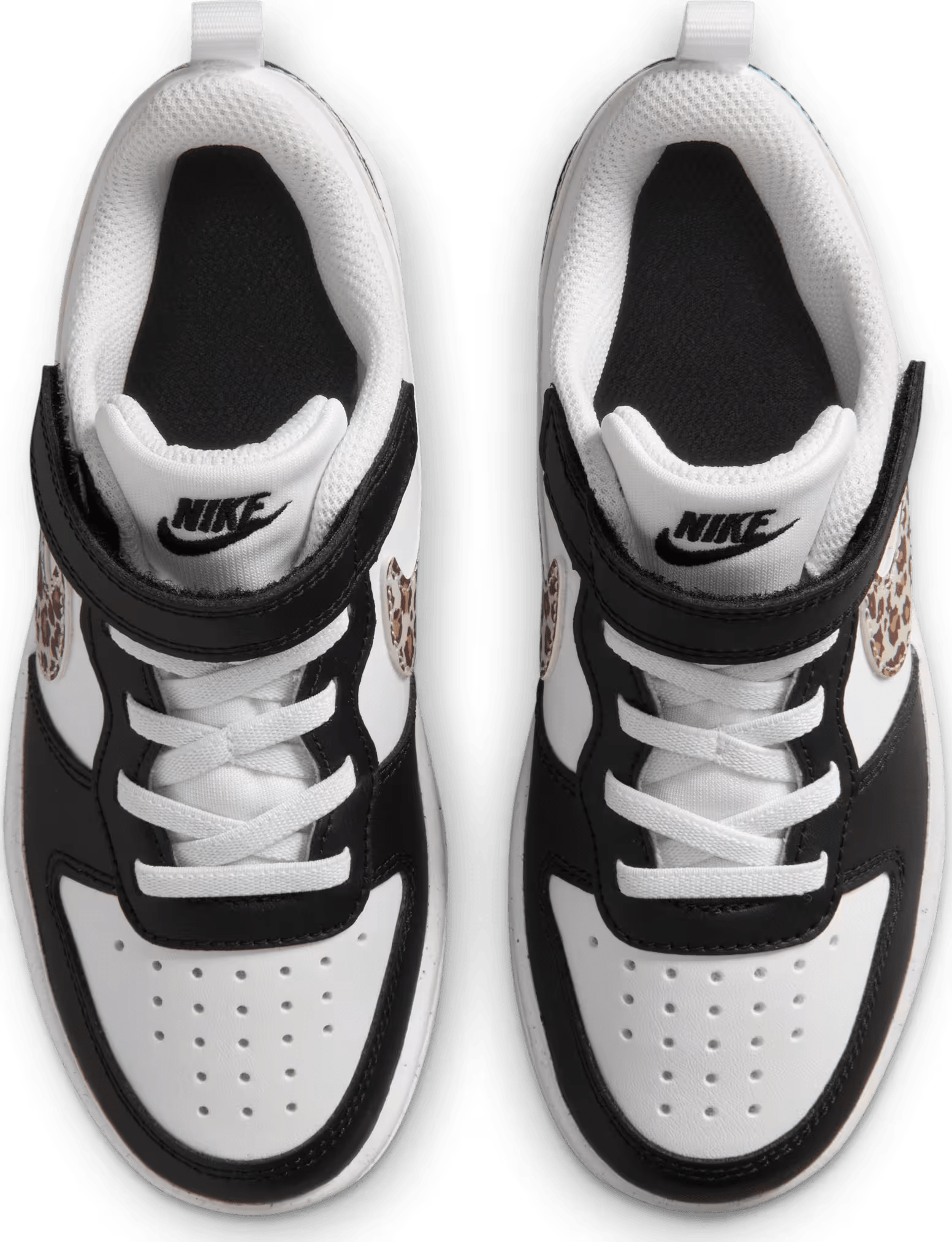 Nike Court Borough Low Black White Leopard Swoosh (PS)