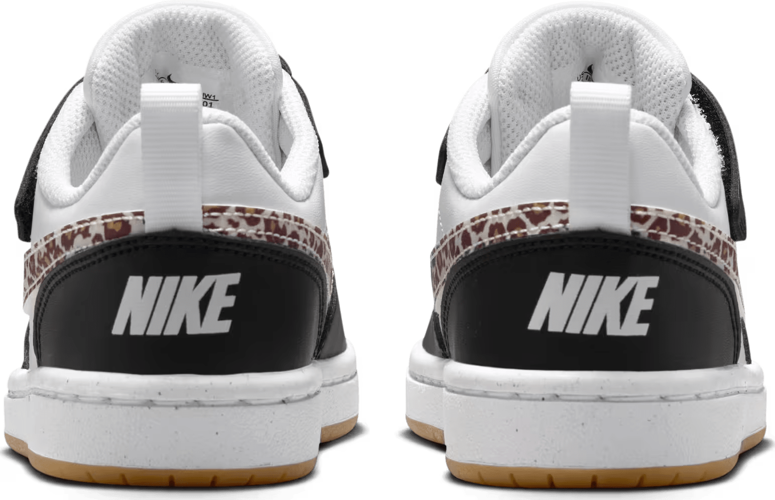 Nike Court Borough Low Black White Leopard Swoosh (PS)