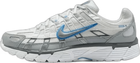 Nike P-6000 White Metallic Silver Blue