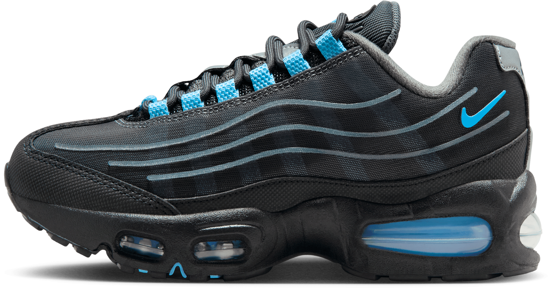 Nike Air Max 95 Big Bubble Tech GS "Black University Blue"