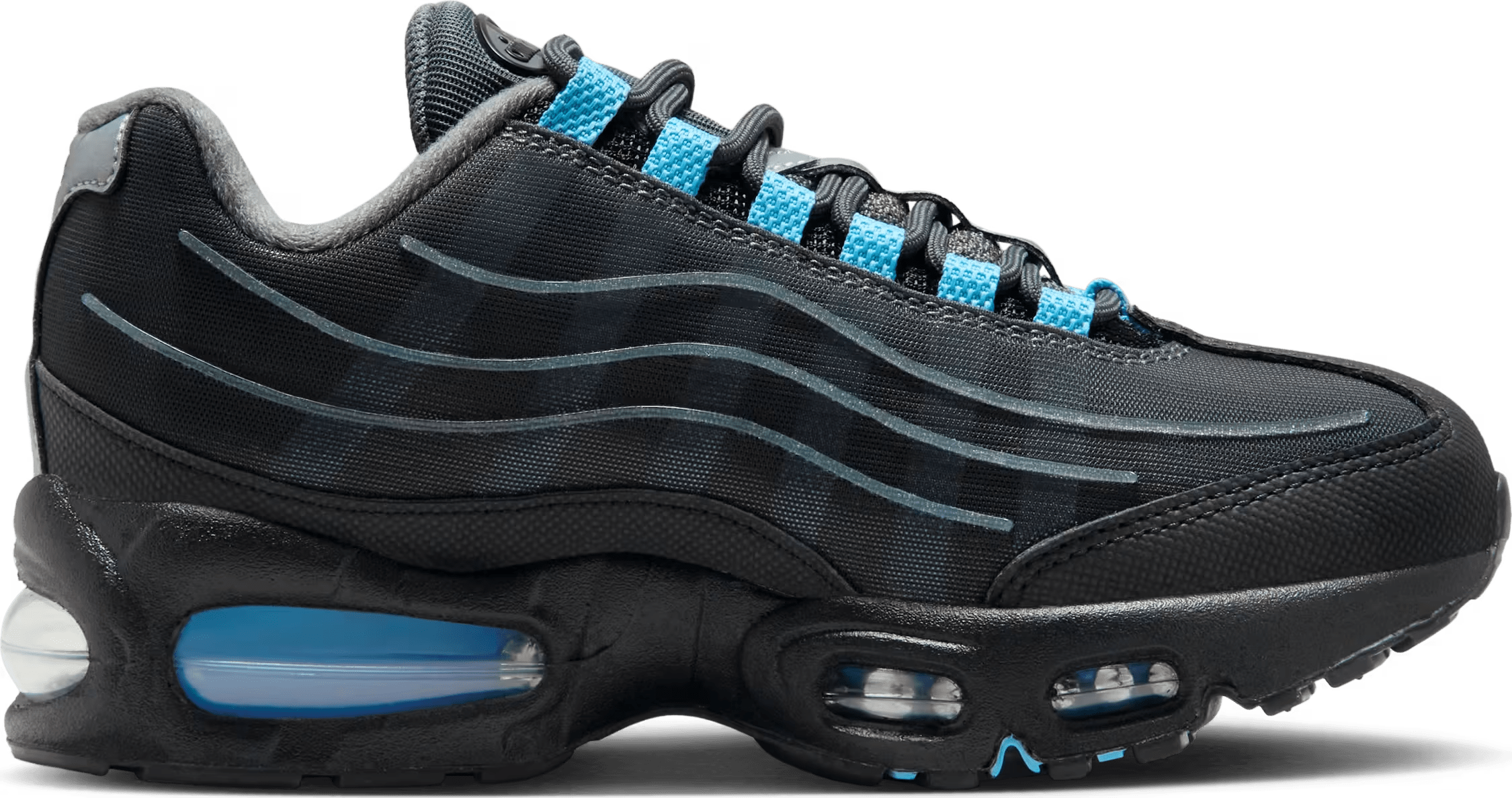 Nike Air Max 95 Big Bubble Tech GS "Black University Blue"