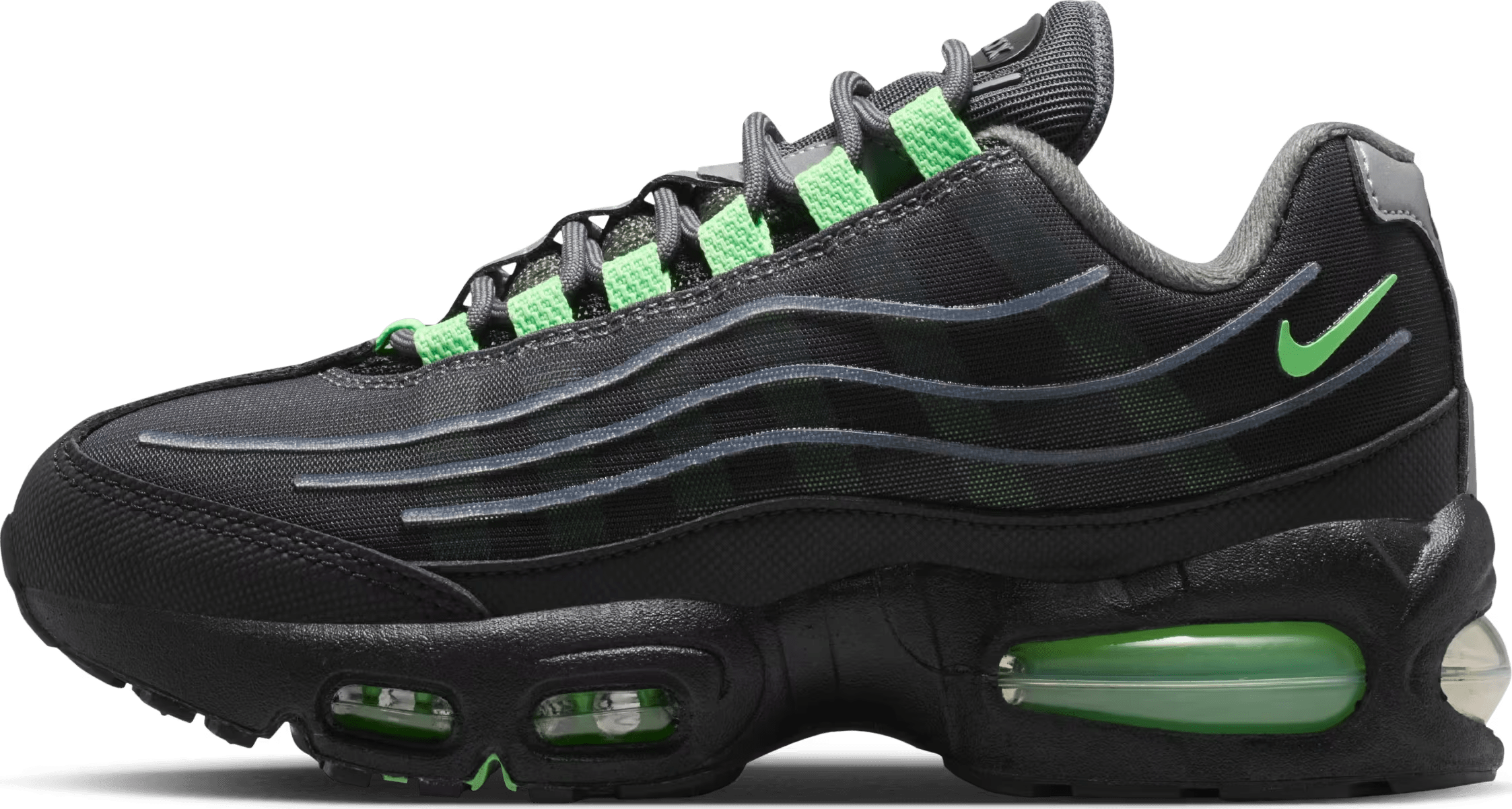 Nike Air Max 95 Big Bubble Tech GS "Black Illusion Green"