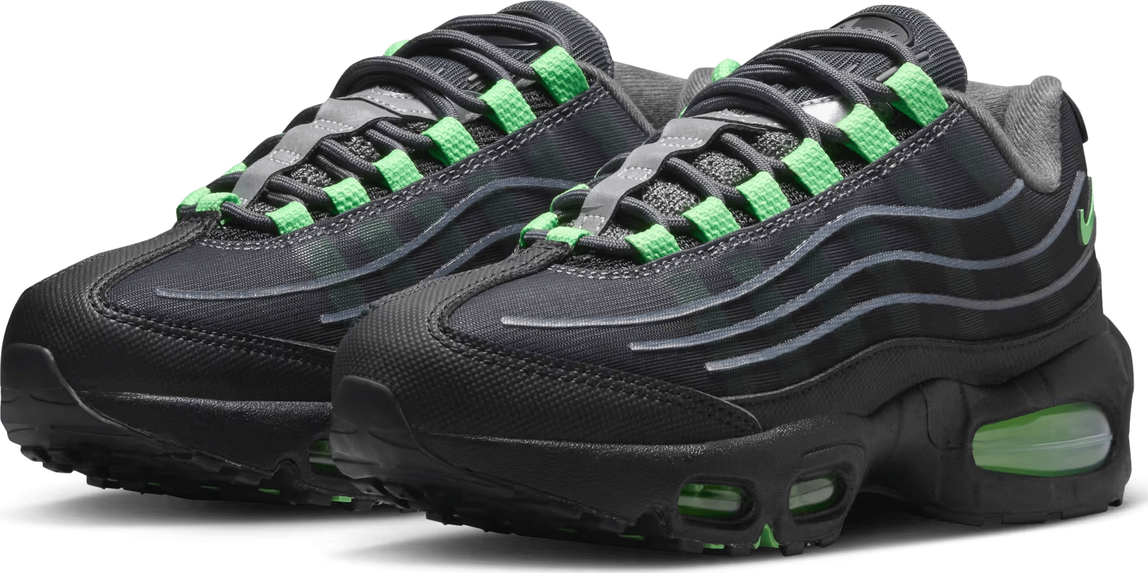 Nike Air Max 95 Big Bubble Tech GS "Black Illusion Green"