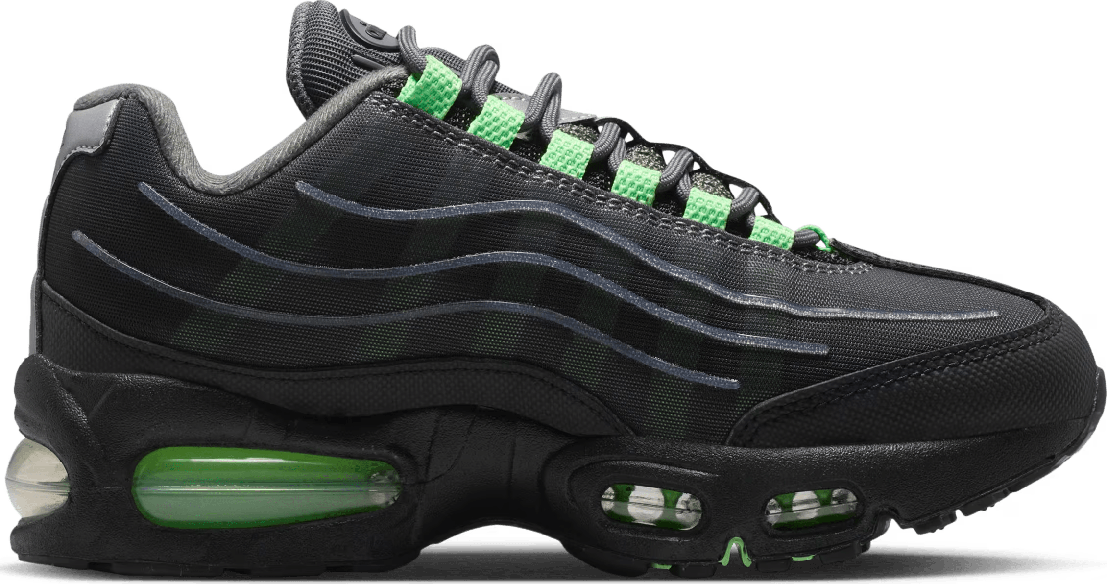 Nike Air Max 95 Big Bubble Tech GS "Black Illusion Green"