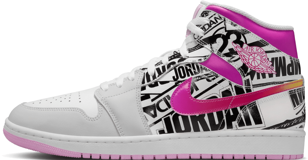 Air Jordan 1 Mid SE "Off-White Fire Pink"