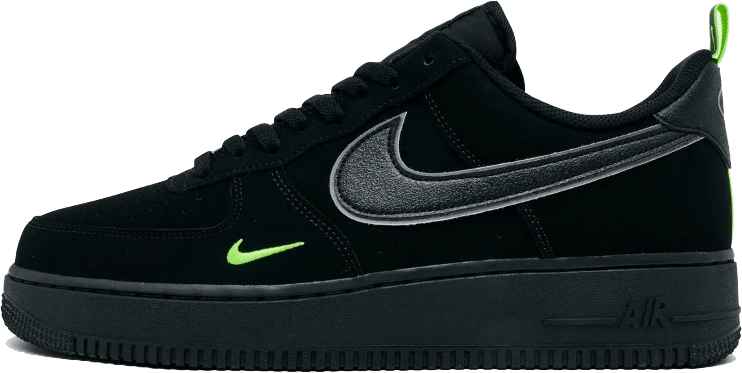 Nike Air Force 1 '07 "Black Flat Pewter Volt"