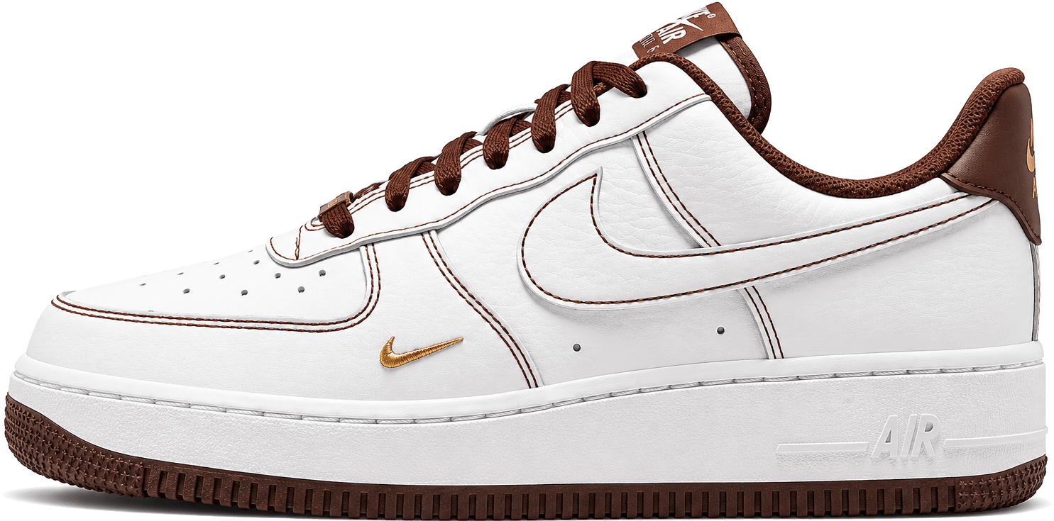 Nike Air Force 1 '07 "White Metallic Gold Light Chocolate"
