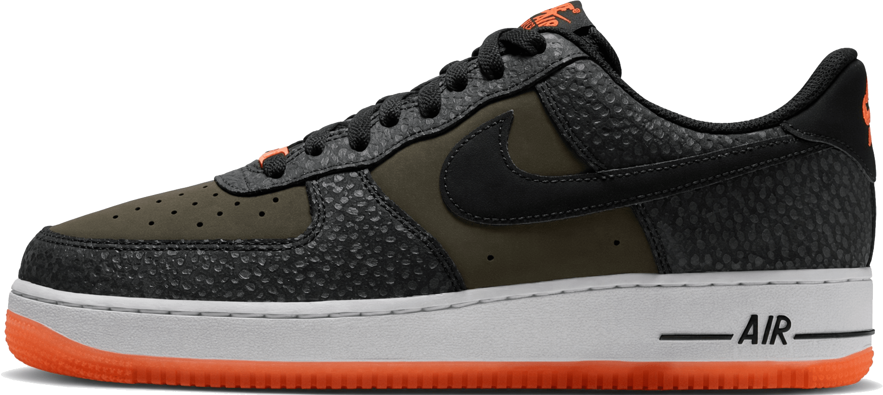 Nike Air Force 1 '07 "Black Anthracite Total Orange"