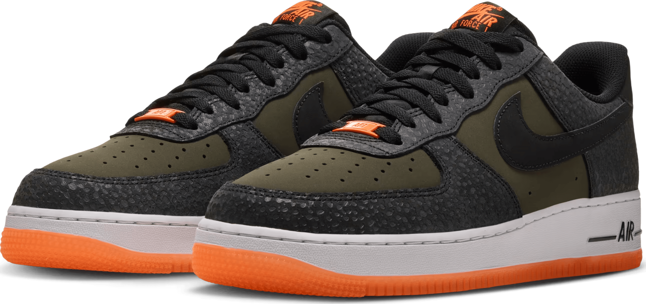 Nike Air Force 1 '07 "Black Anthracite Total Orange"