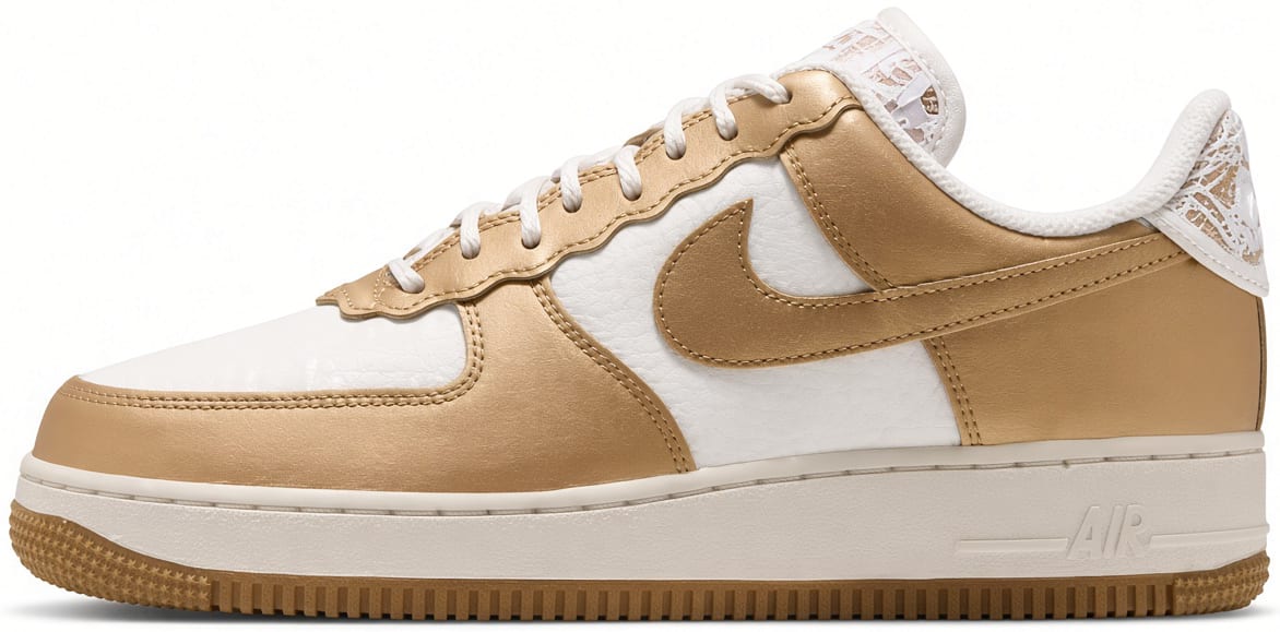 Nike Air Force 1 '07 Wmns "Gum Light Brown Metallic Gold"