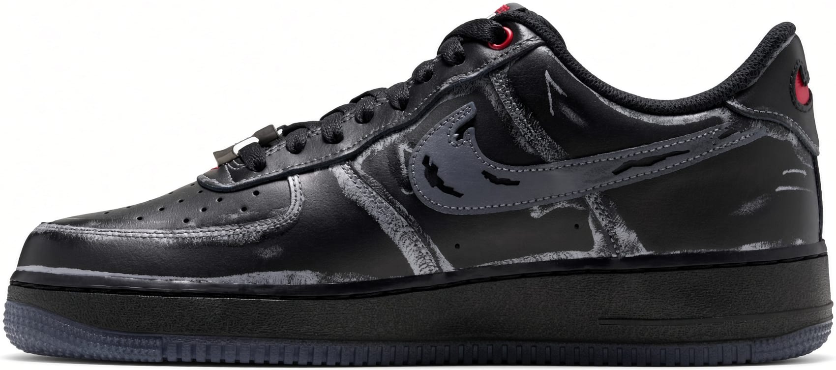 Nike Air Force 1 '07 "Black Gym Red Metallic Silver"