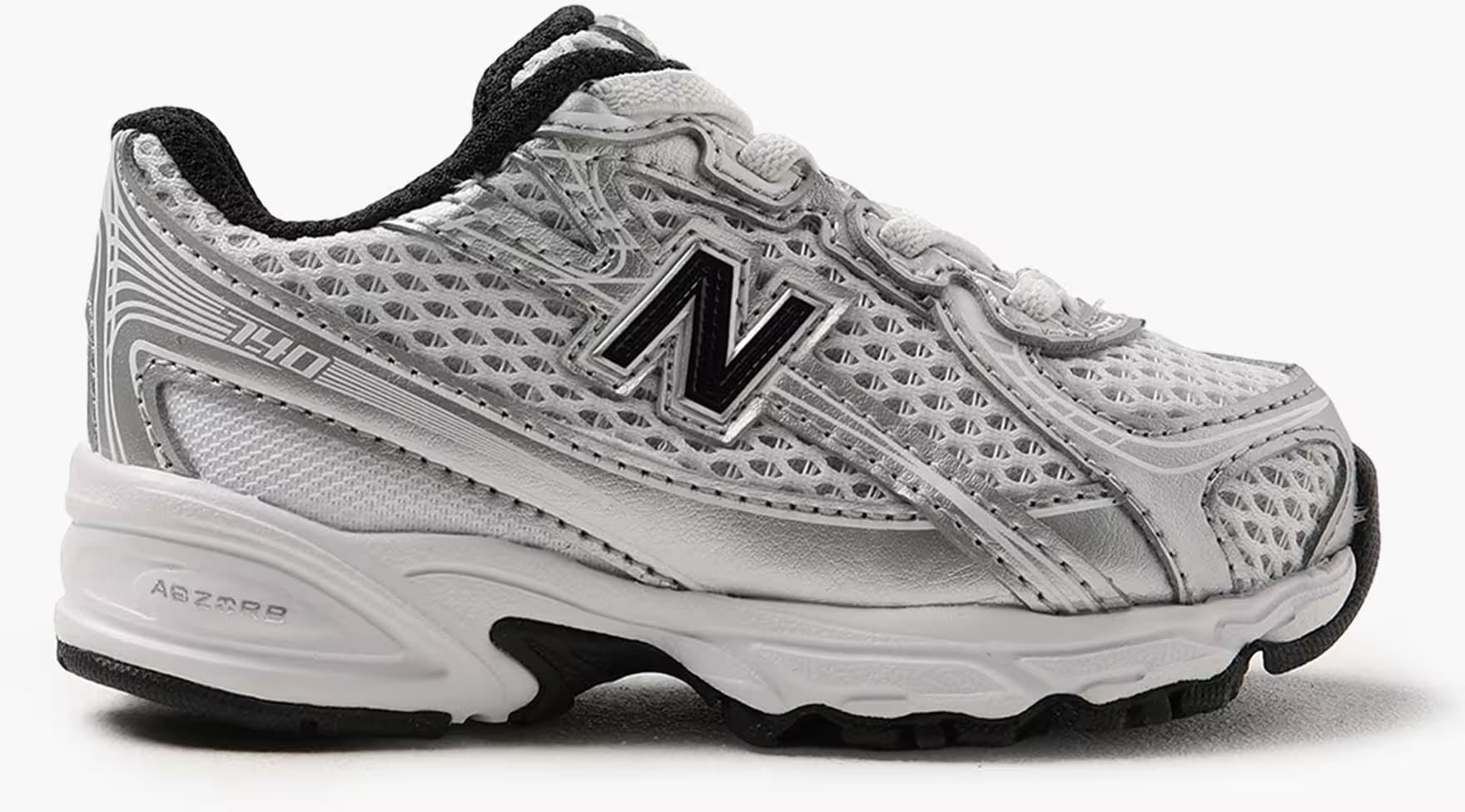 New Balance 740 Bungee Lace Silver Metallic Black (TD)