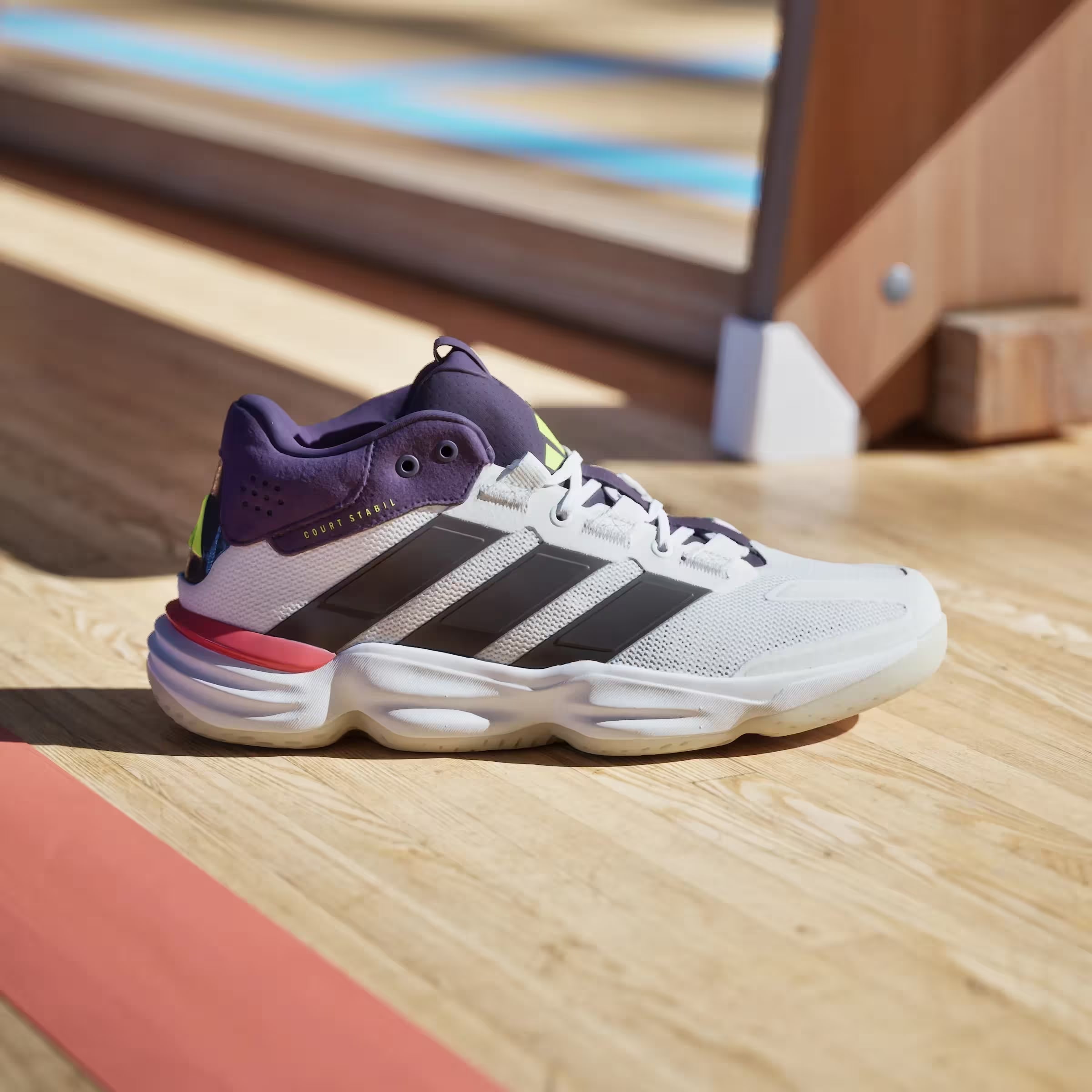 adidas Court Stabil Indoor White Aurora Plum
