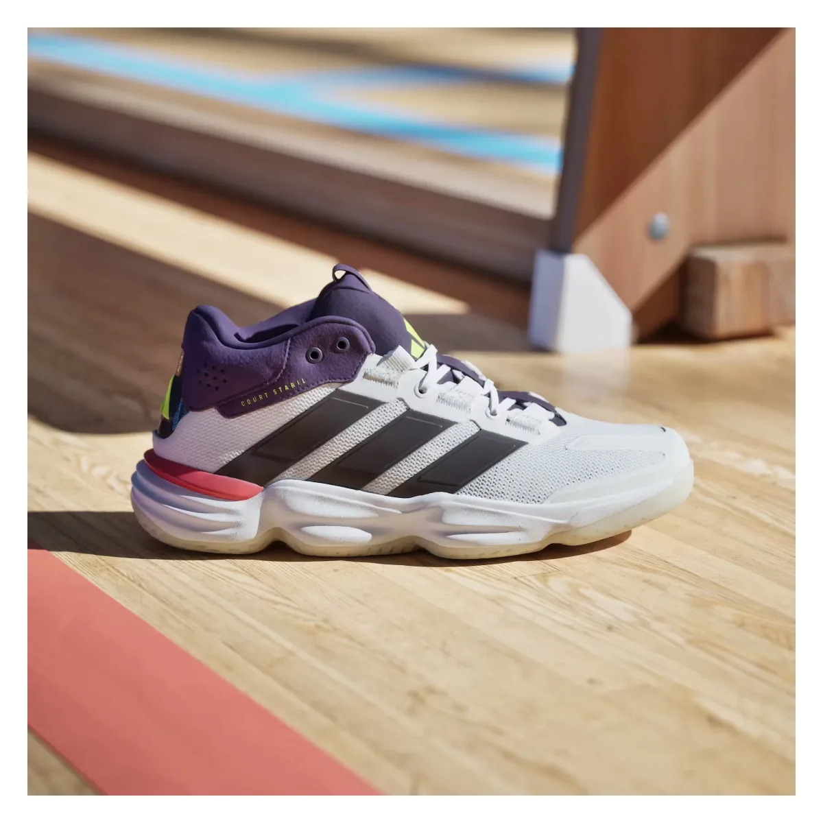 adidas Court Stabil Indoor White Aurora Plum