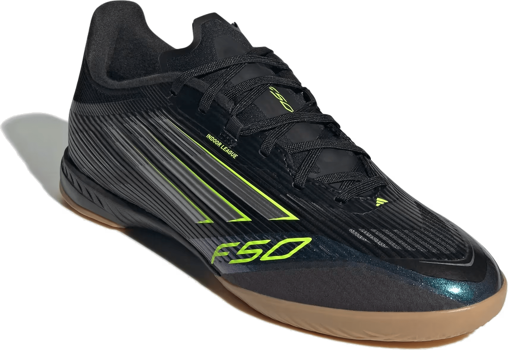 adidas F50 League Indoor Core Black Iron Metallic Lucid Lemon