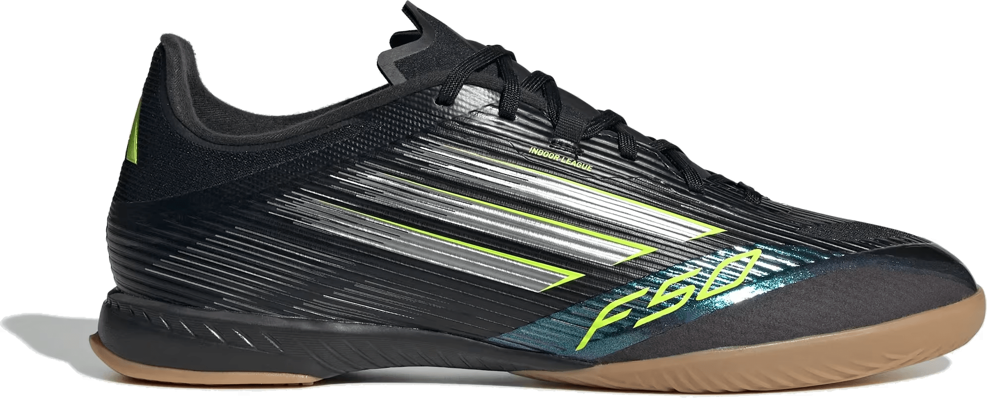 adidas F50 League Indoor Core Black Iron Metallic Lucid Lemon