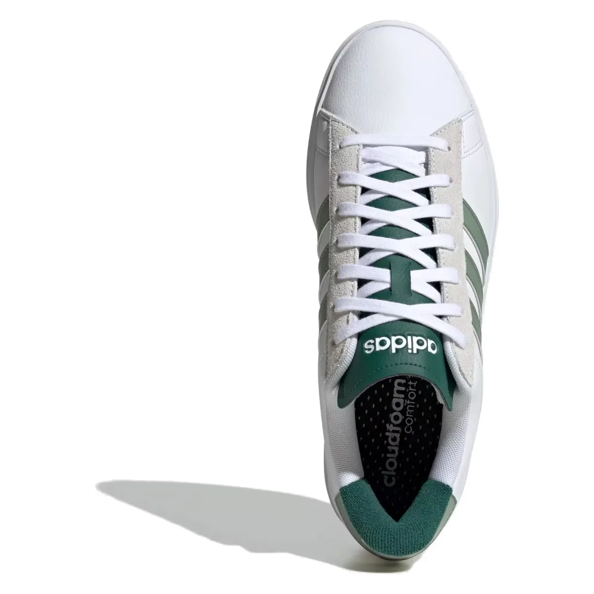 adidas Grand Court 2.0 Cloud White Silver Green Collegiate Green