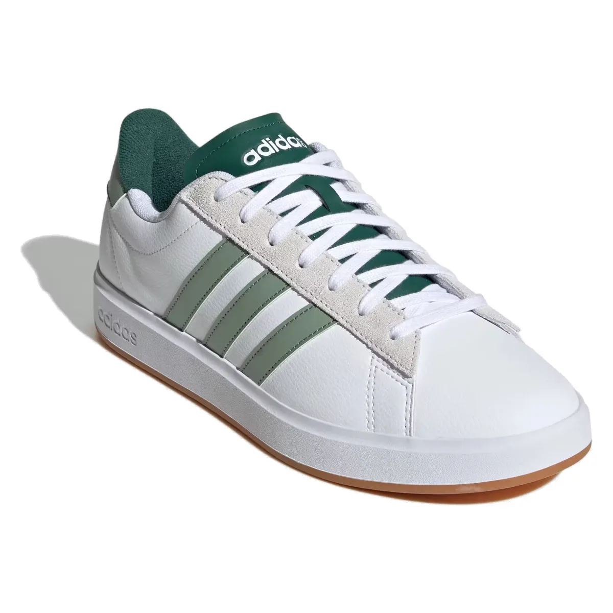 adidas Grand Court 2.0 Cloud White Silver Green Collegiate Green