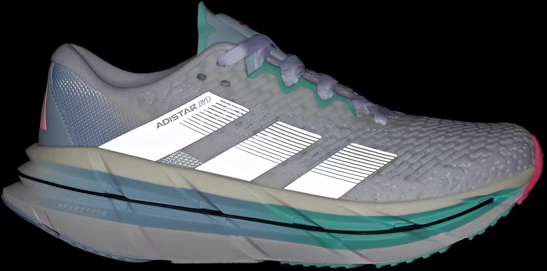 adidas Adistar Byd Cloud White Silver Metallic Flash Aqua (Women's)