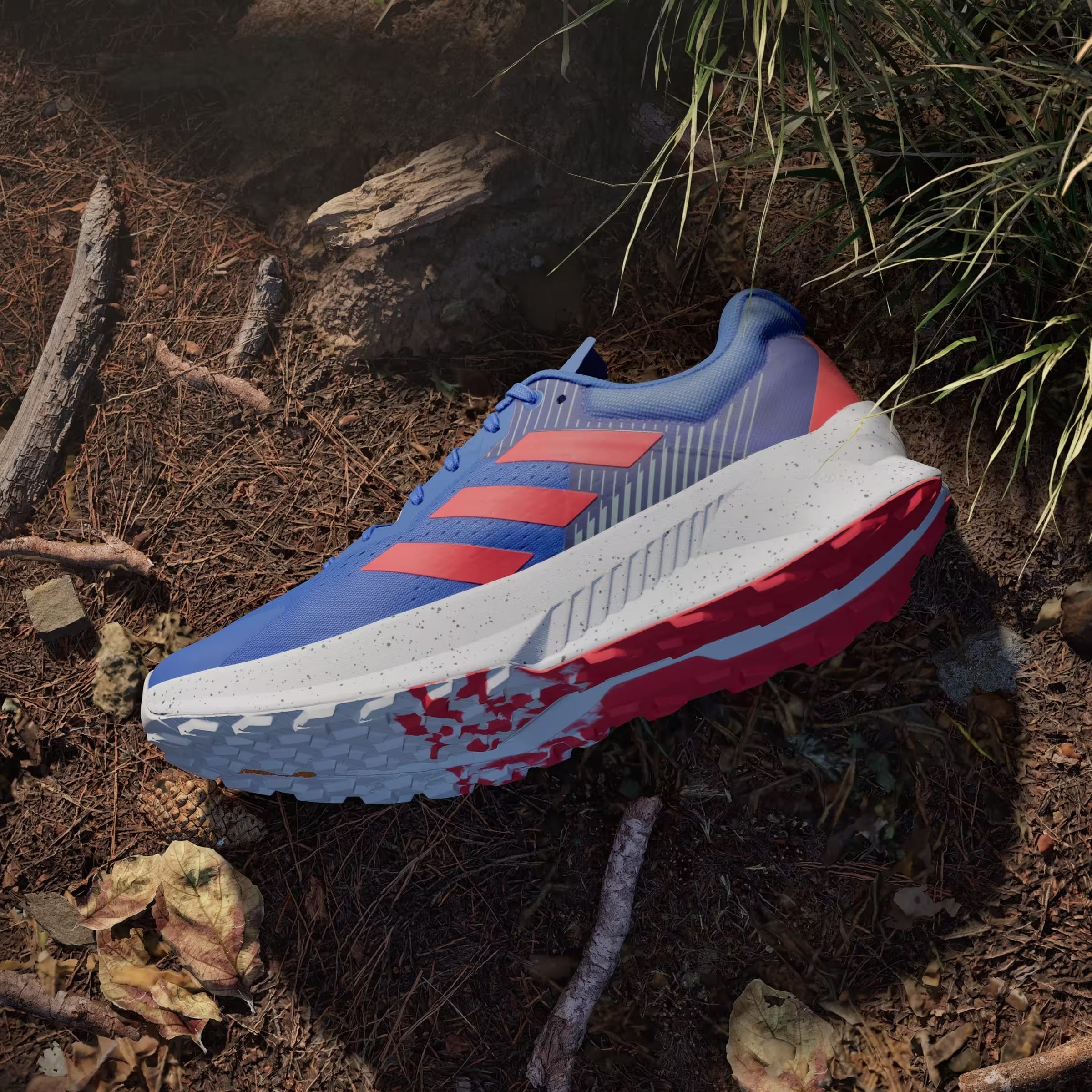 adidas Terrex Soulstride Flow Trail Dash Grey Pure Ruby Semi Lucid Blue
