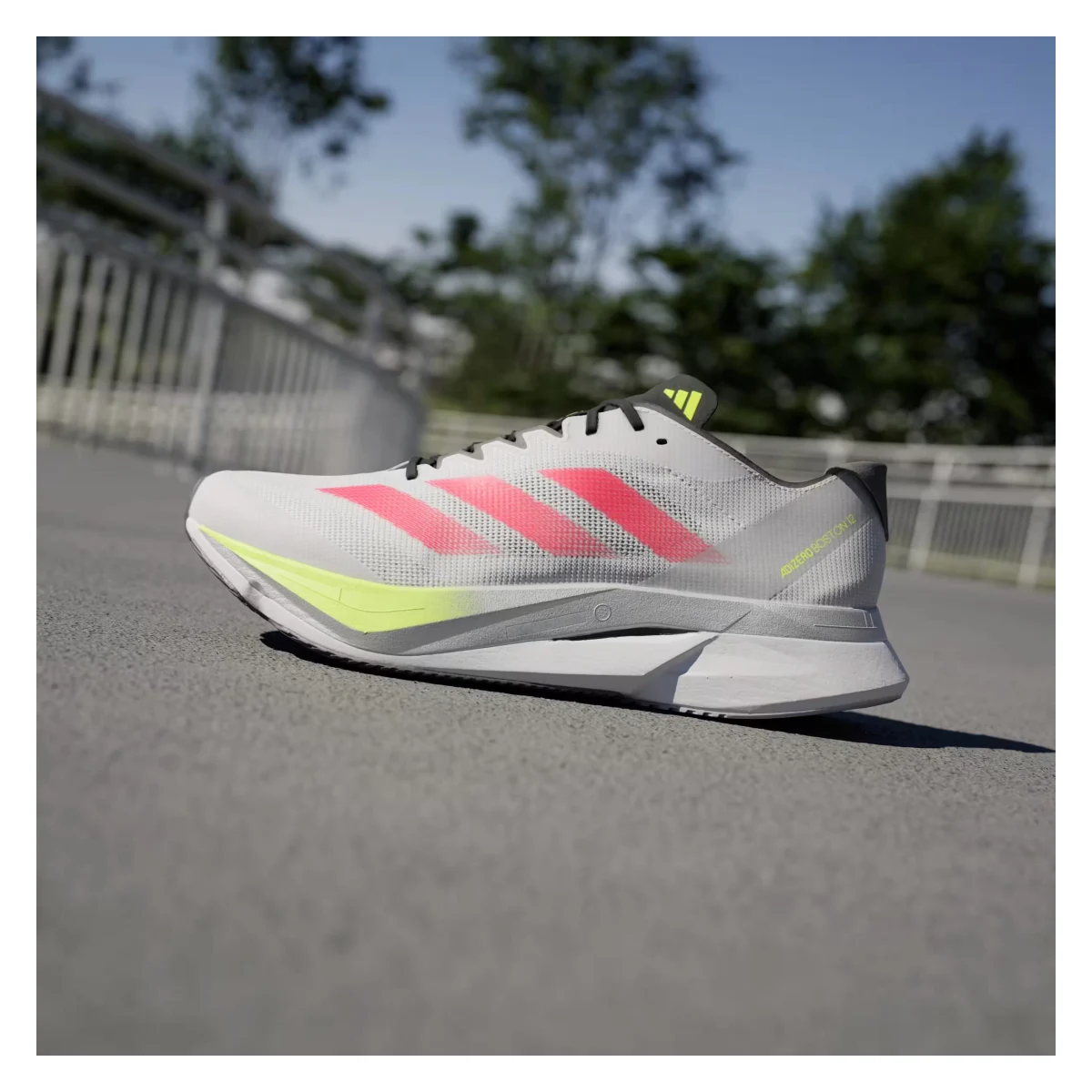 adidas Adizero Boston 12 Dash Grey Lucid Red Lucid Lemon