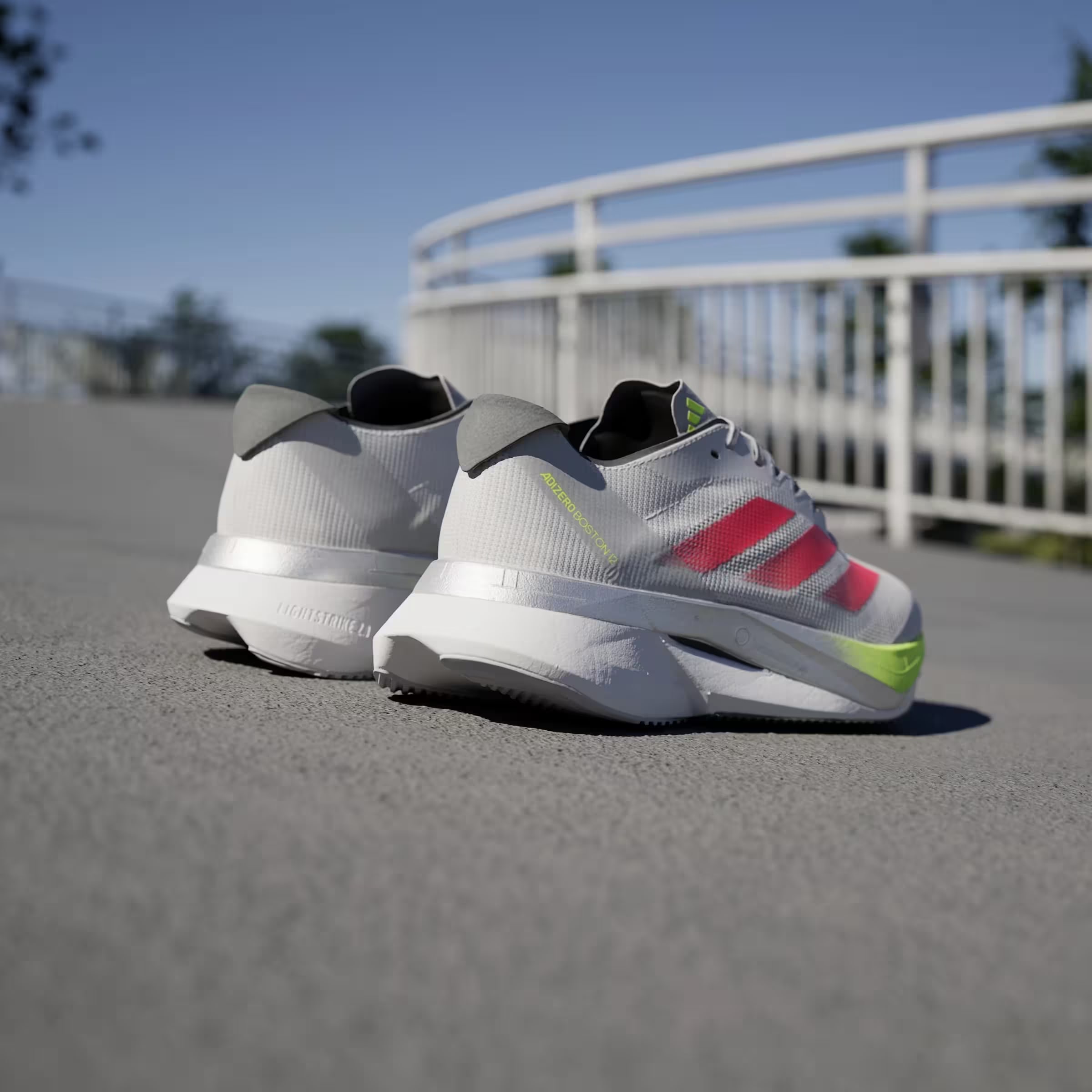 adidas Adizero Boston 12 Dash Grey Lucid Red Lucid Lemon (Women's)